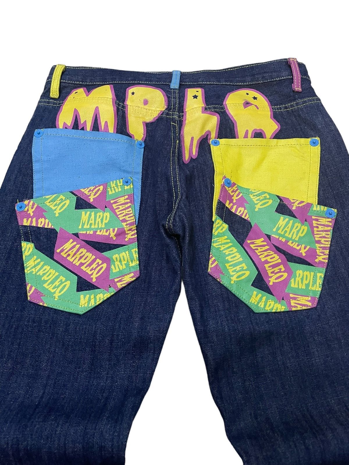 Angel Blue × Hysteric Glamour × Japanese Brand Morpleq Japan Multi Pocket Daicock Style Raw Jeans Size US 32 / EU 48 - 8 Thumbnail