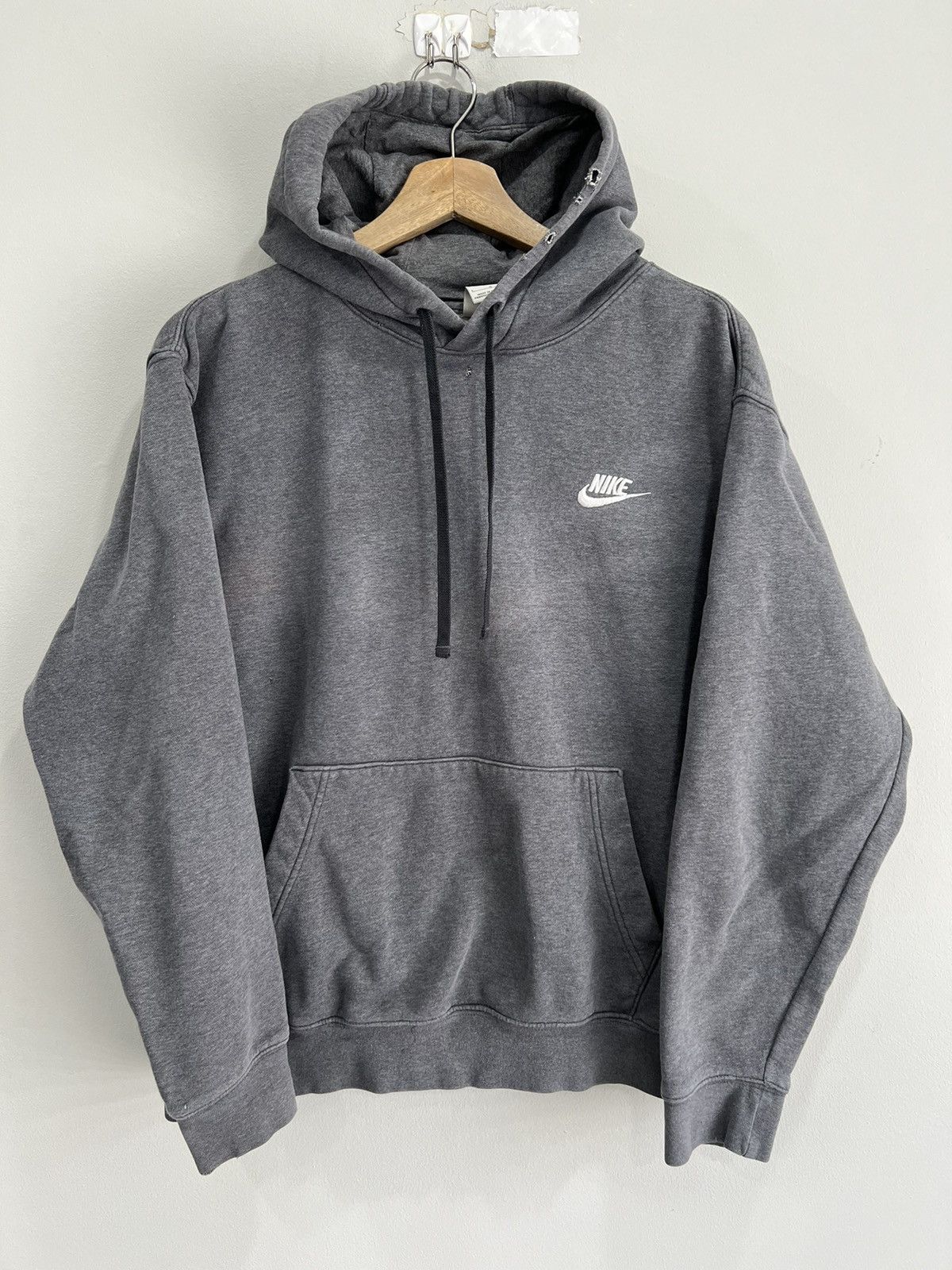 Vintage Vintage Y2K Nike Hoodie Swoosh Check thrashed Size US L / EU 52-54 / 3 - 1 Thumbnail