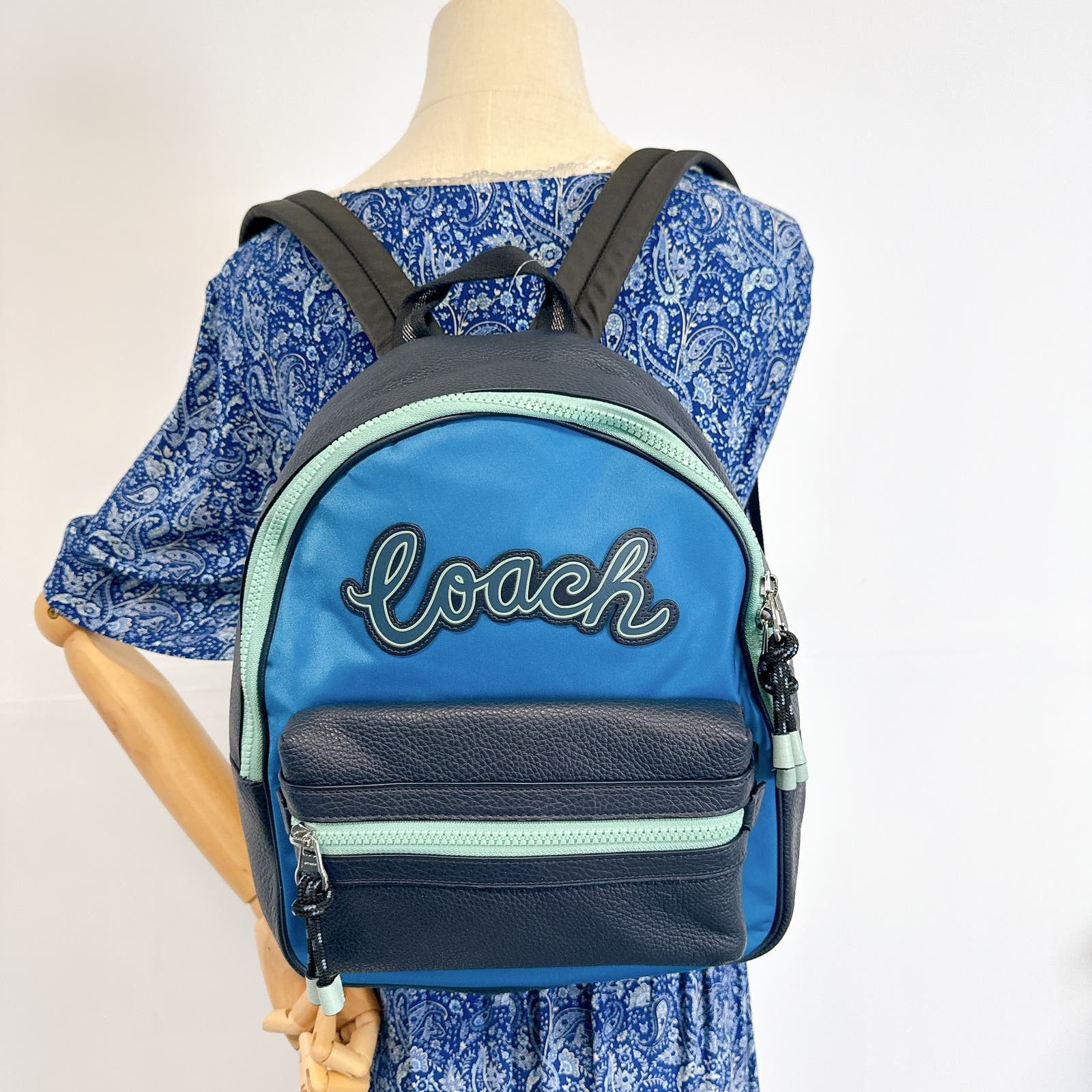 image of Coach F76647 Vale Backpack In Cerulean Multi in Blue, Women's