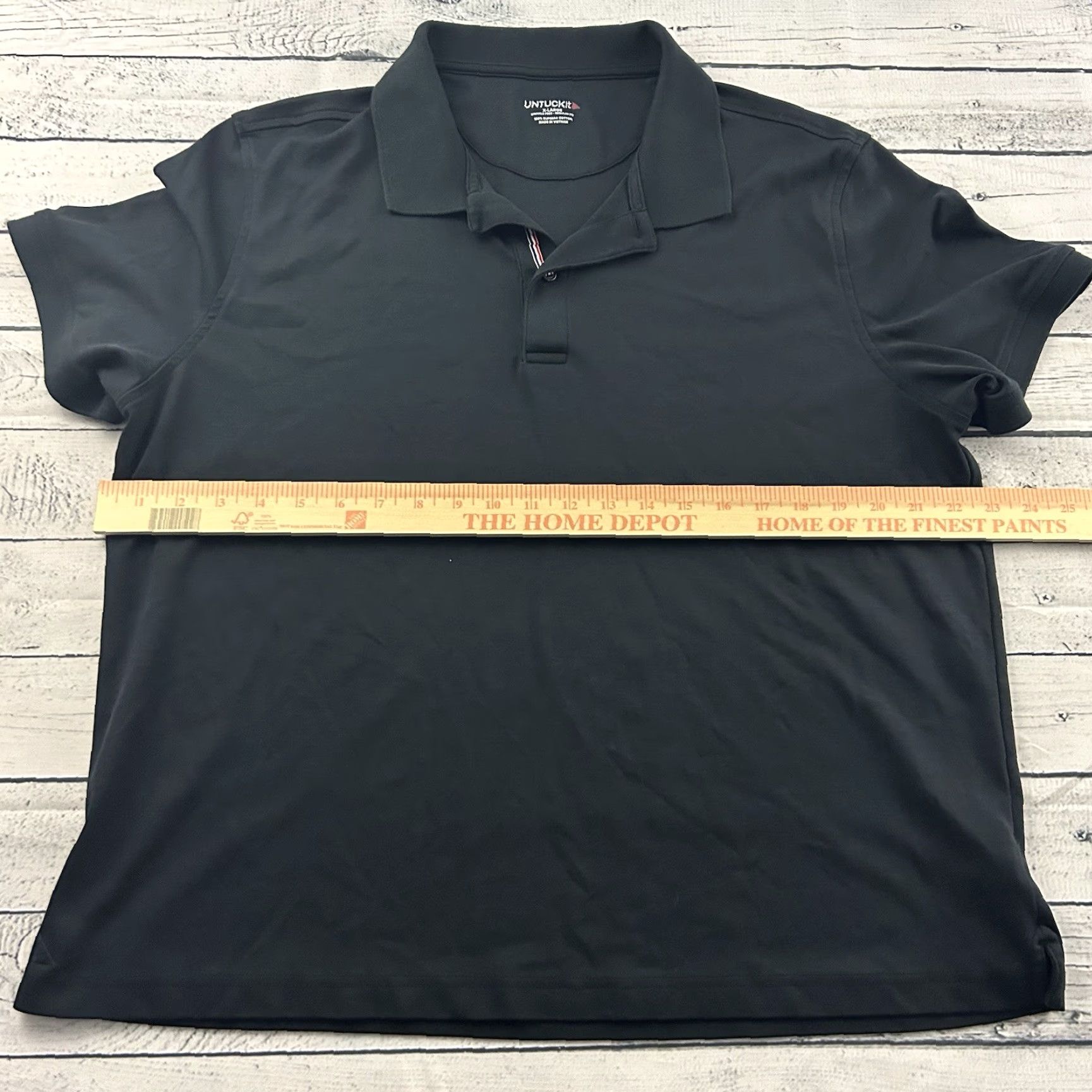UNTUCKit UNTUCKit Damaschino Short Sleeve Polo Shirt Men's XL Black Cotton Regular Button-Up Shirt Size US XL / EU 56 / 4 - 4 Thumbnail