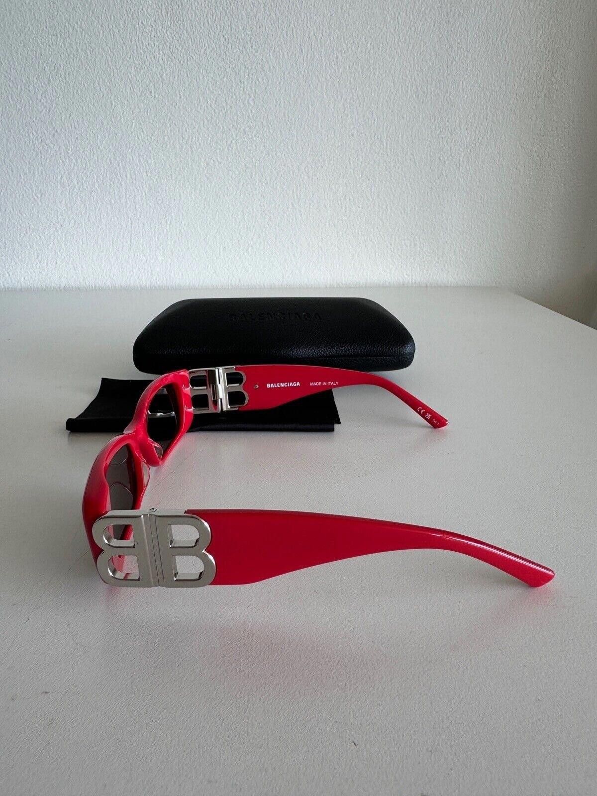 New Balenciaga sunglasses dynasty rectangle BB0096S 015 red