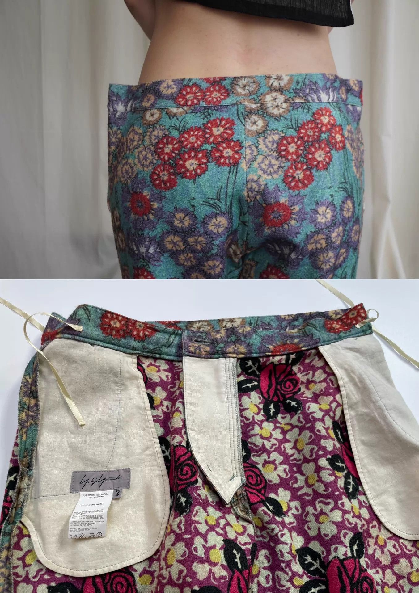 Yohji Yamamoto Yohji Yamamoto 04aw Ethnic Flower Print Wide 7/8 Pants Size 26" / US 2 / IT 38 - 9 Thumbnail