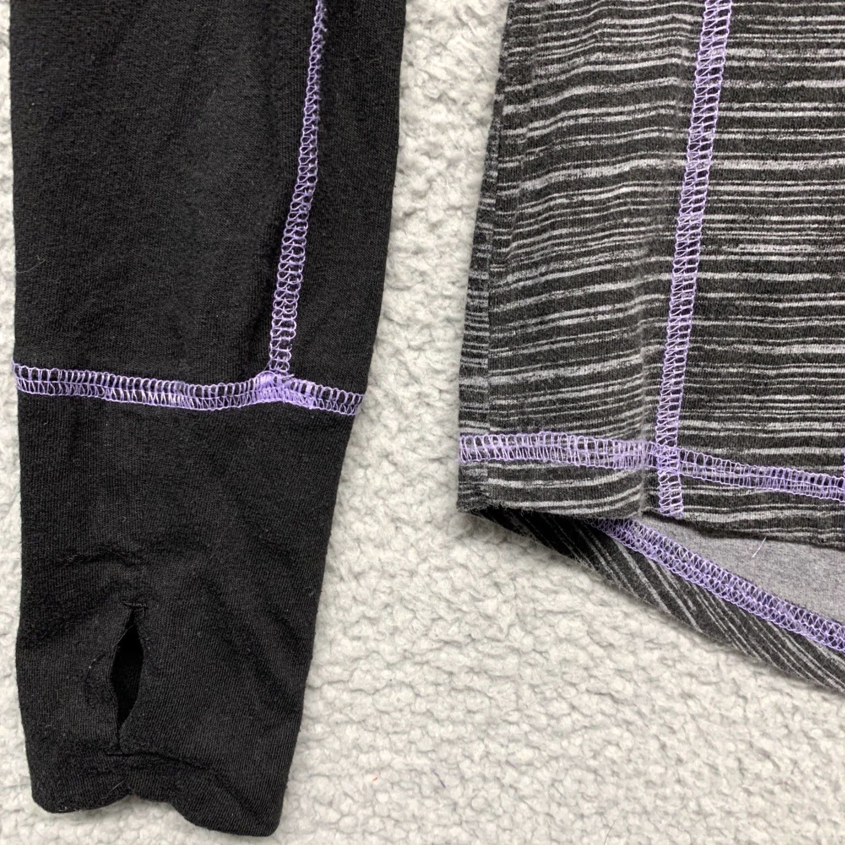 Tek Gear Tek Gear Dry Tek Athletic Top Womens XS Black Purple Heather Gray Long Sleeve Shirt Size XS / US 0-2 / IT 36-38 - 7 Thumbnail