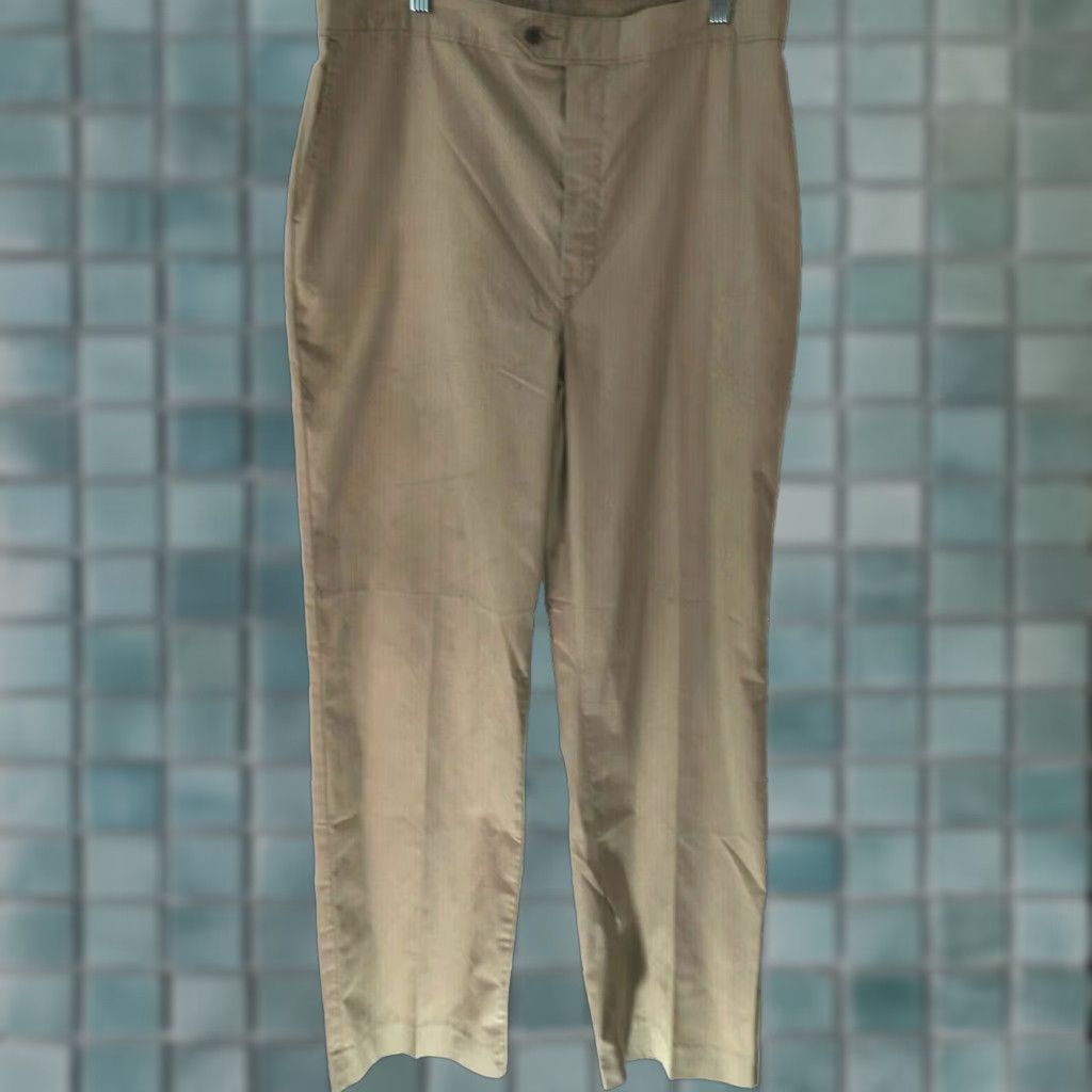 Farah Farah Mens Dress Pants Flat Front High Rise 34x31 Brown Cotton Blend Casual Formal Pants Mens 34 Brown Size US 34 / EU 50 - 1 Thumbnail