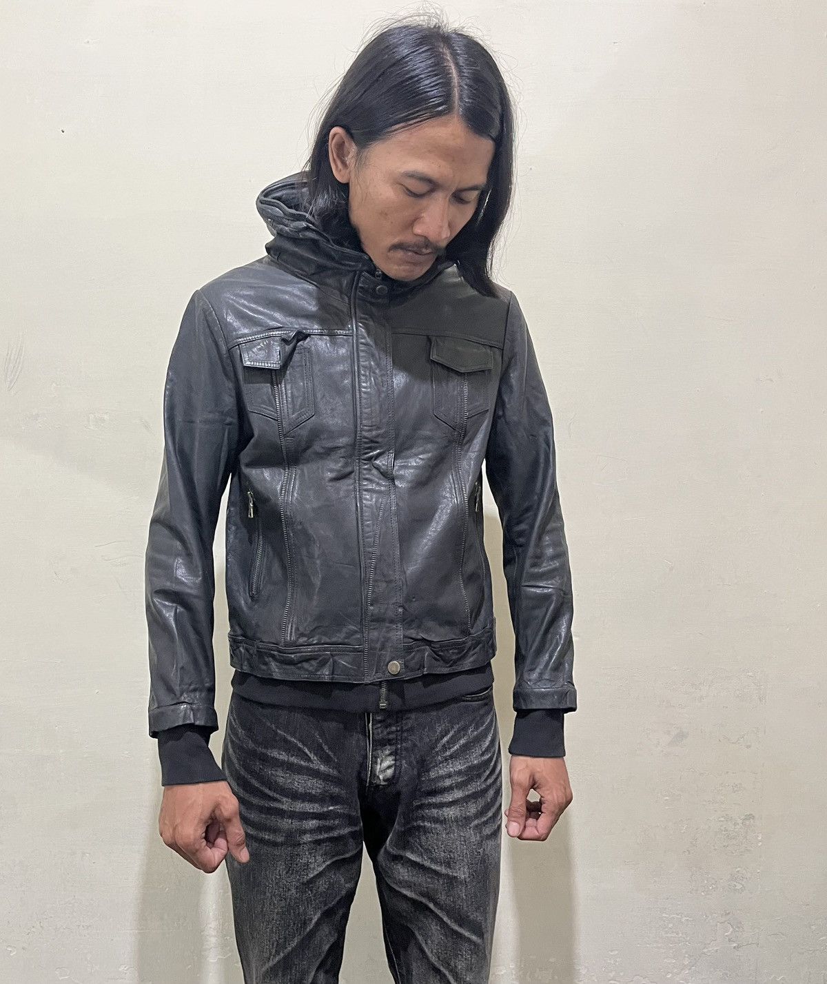 Other Unknown brand Bono leather jacket goa / L.G.B style Size US S / EU 44-46 / 1 - 18 Thumbnail