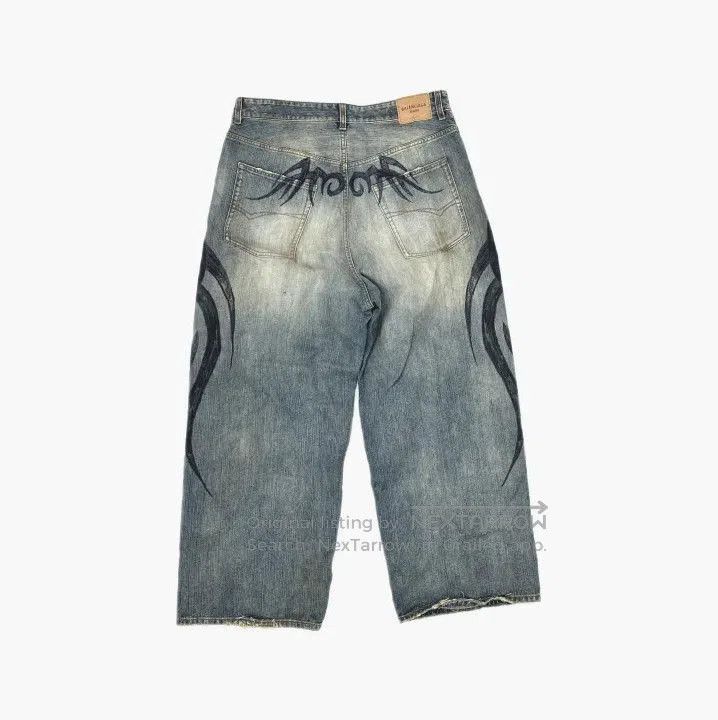 Balenciaga Balenciaga FW24 Logo Long Denim Pants. Size US 33 - 1 Thumbnail