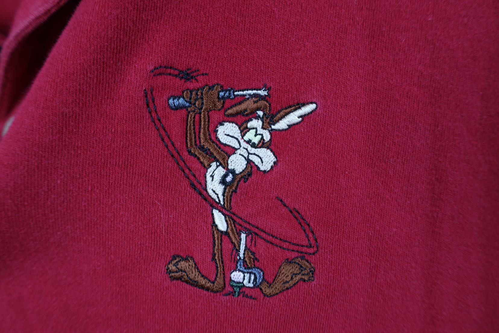 Vintage Vintage 90s Looney Tunes Wile E Coyote Golf Polo Shirt Red Size US XXL / EU 58 / 5 - 4 Thumbnail
