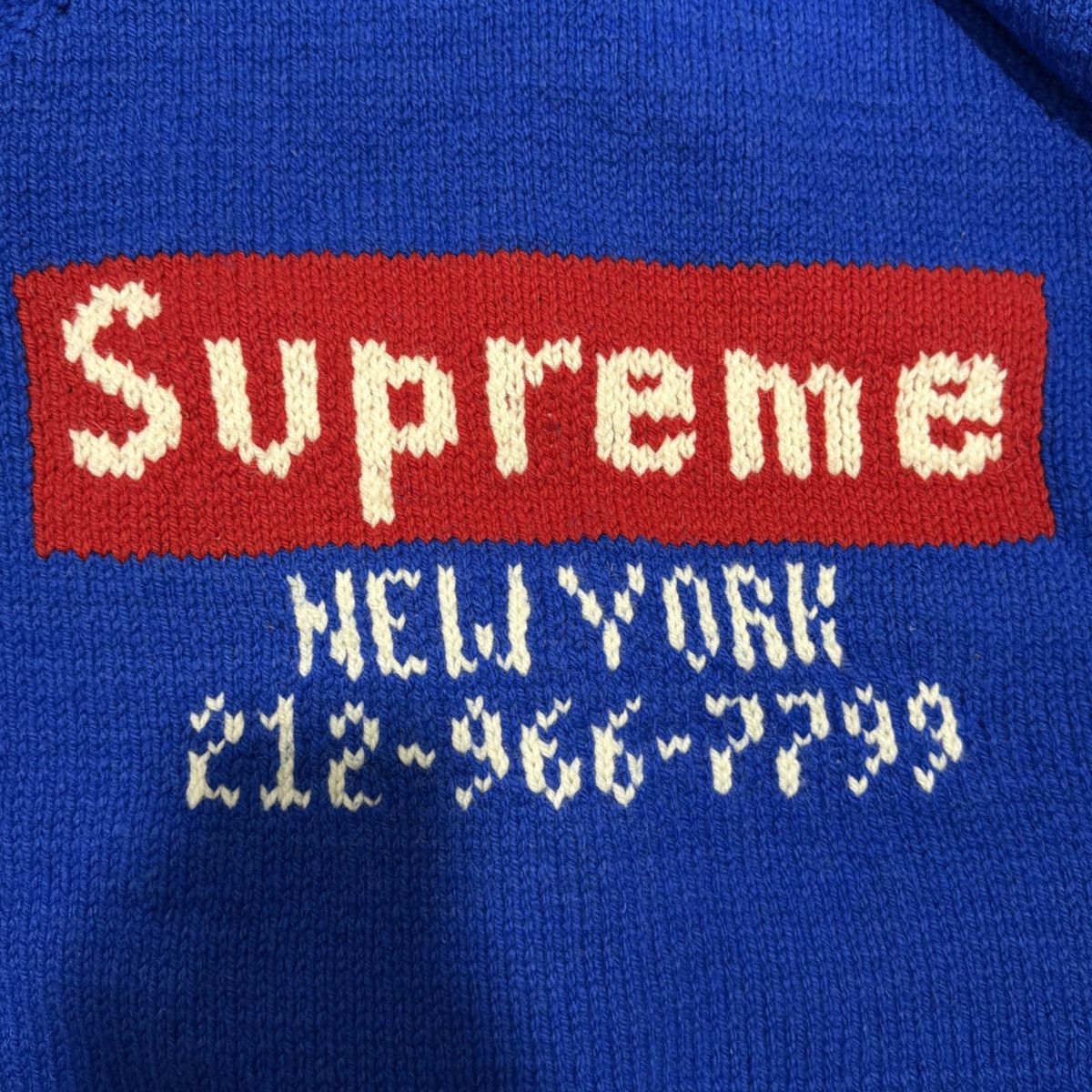 Supreme Supreme Box Logo Cowichan Sweater 'Royal' Size US S / EU 44-46 / 1 - 11 Thumbnail