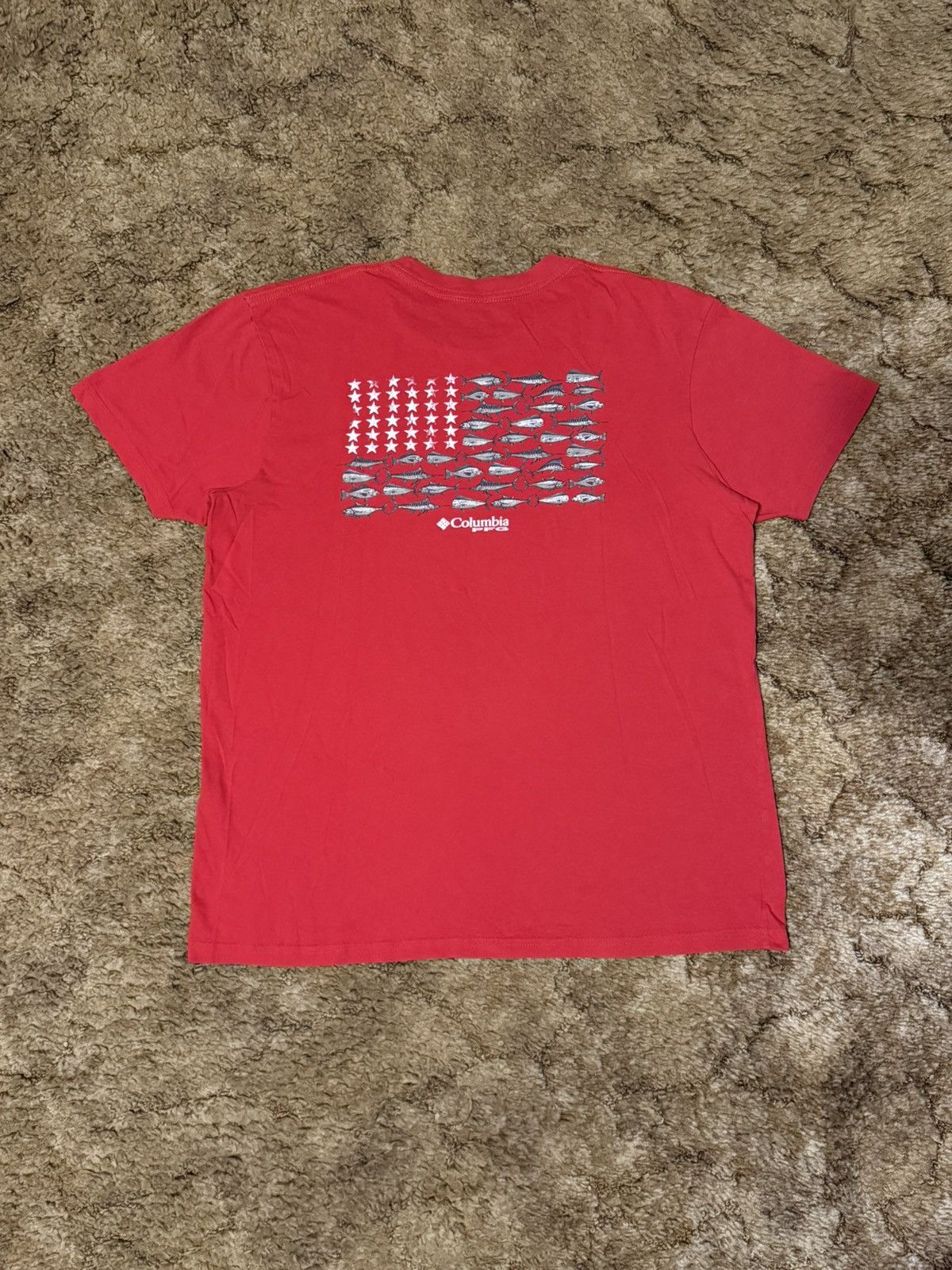 Chemise de pêche à manches courtes rouge Columbia PFG Omni