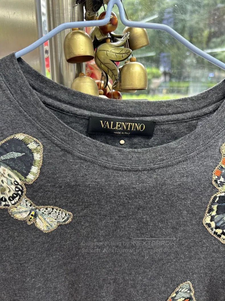 Valentino Valentino Grey embroidered T-shirt Size XS / US 0-2 / IT 36-38 - 7 Thumbnail