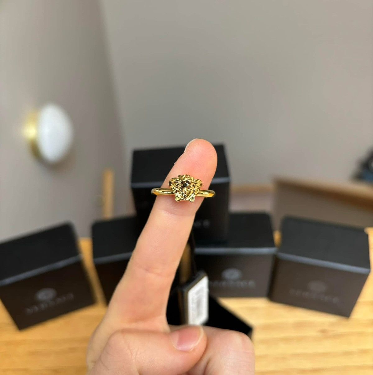 Versace Versace Gold Medusa Ring - Size: 17IT / 8US Size ONE SIZE - 3 Thumbnail