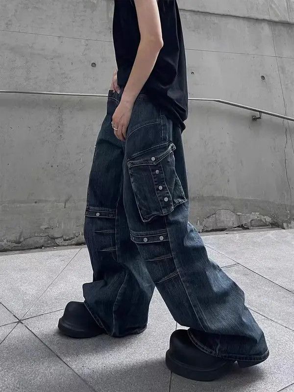 VIBE Retro heavy duty workwear large pocket wide leg jeans Size US 32 / EU 48 - 1 Thumbnail