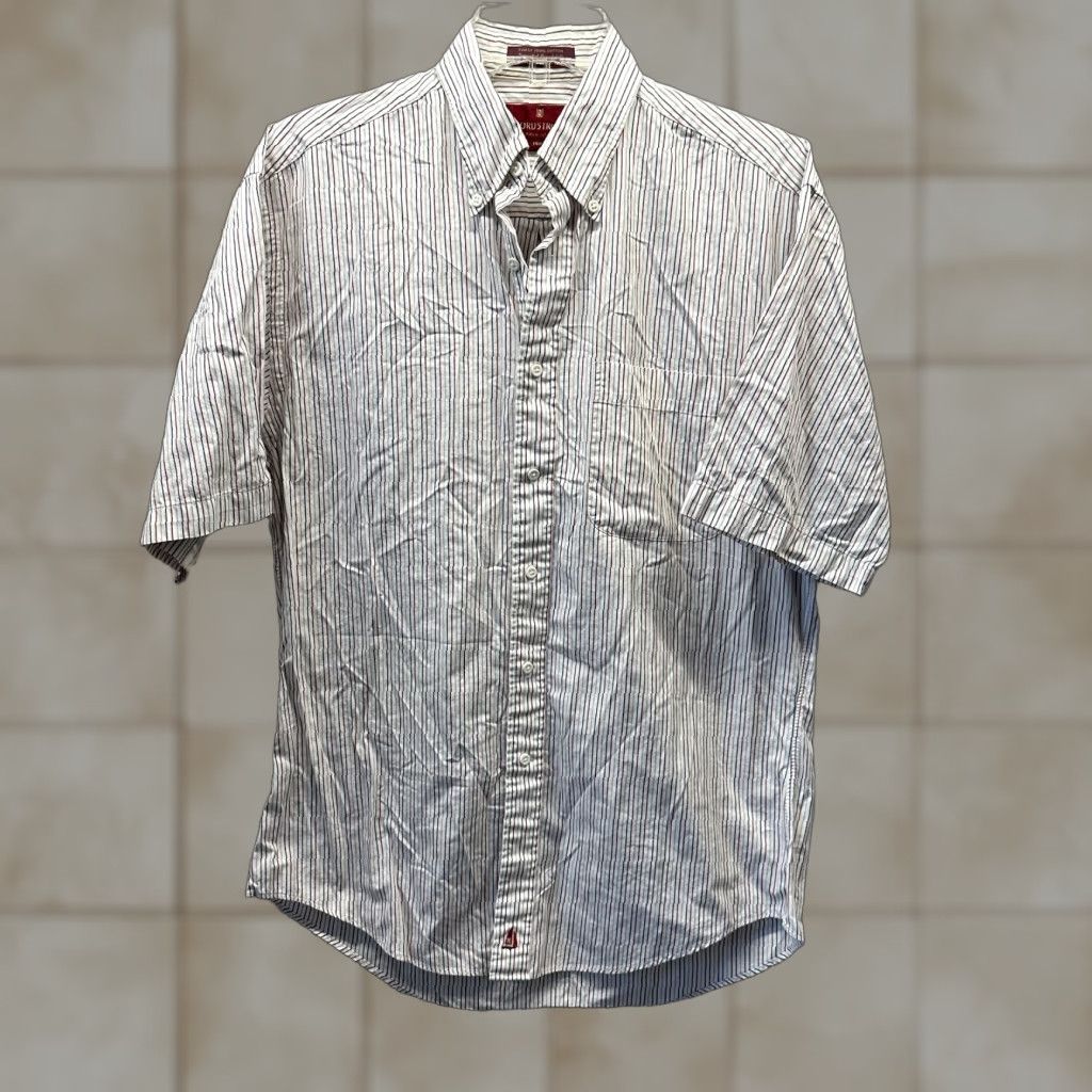 Nordstrom VINTAGE Nordstrom Shirt Mens Button-Up White Striped 15.5 14.5 Small Cotton Casual Size US L / EU 52-54 / 3 - 1 Thumbnail