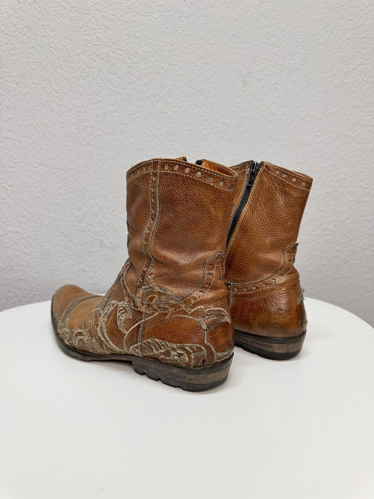 14th Addiction U.S.A Navy brown leather boots military archive workwear Size US 7 / EU 40 - 5 Thumbnail