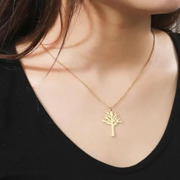 Other Gold Tree of Life Necklace Stainless Steel Pendant Size ONE SIZE - 1 Thumbnail