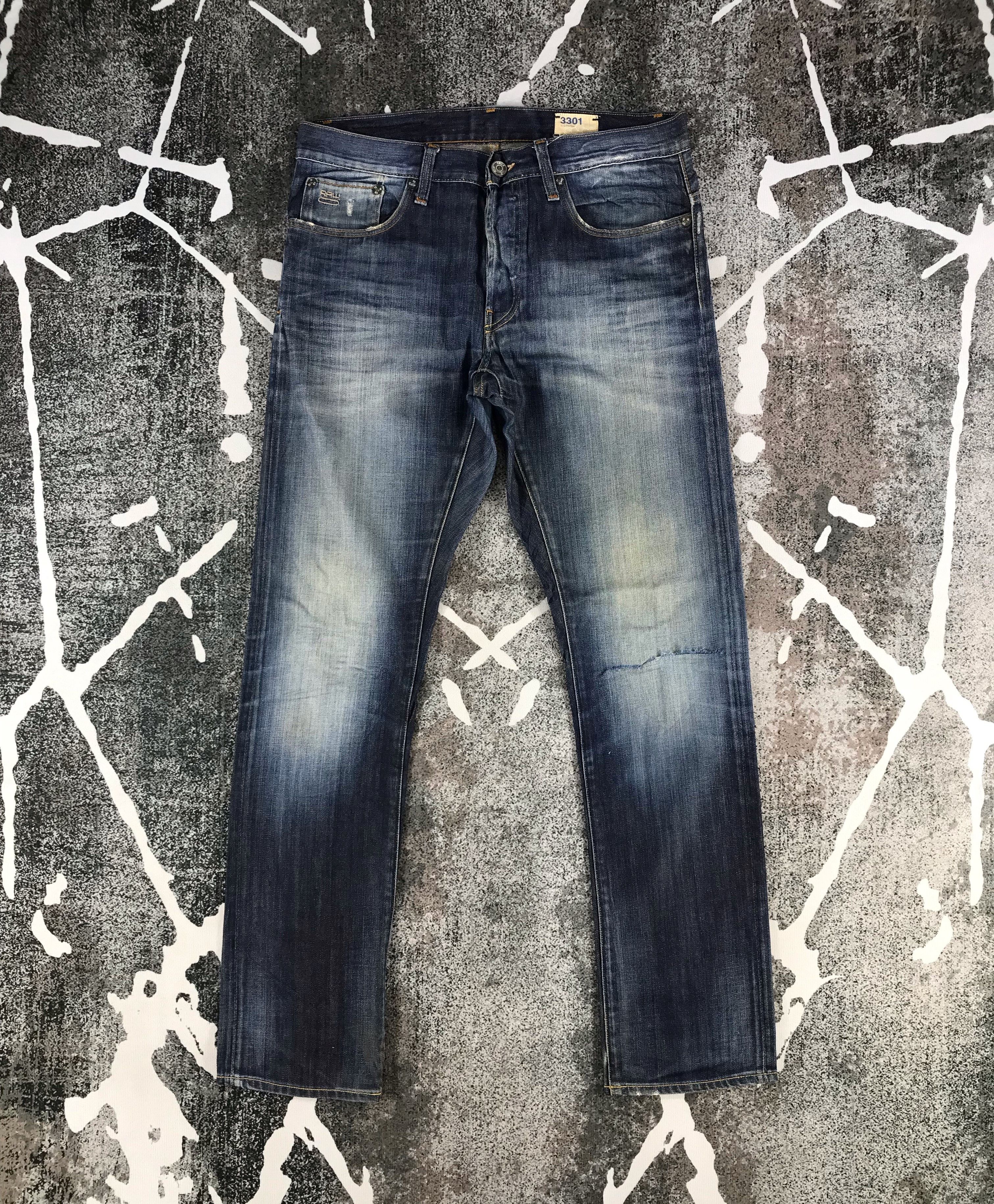 G-Star G Star Raw 3301 Jeans Faded Blue Denim KJ729 Size US 34 / EU 50 - 1 Thumbnail