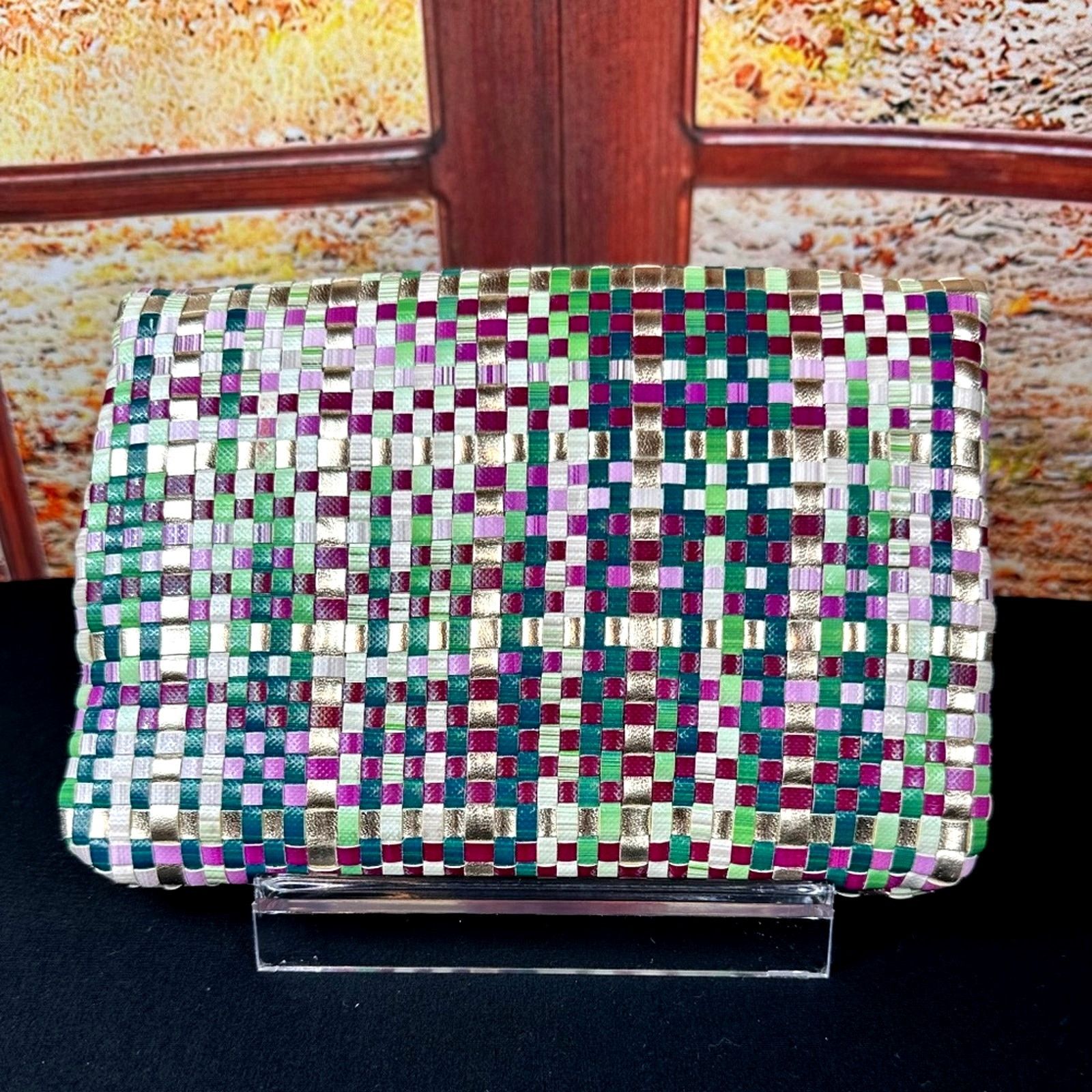 Other Deux Lux Woven Metallic Clutch Magnetic Closure Multi Size ONE SIZE - 14 Thumbnail