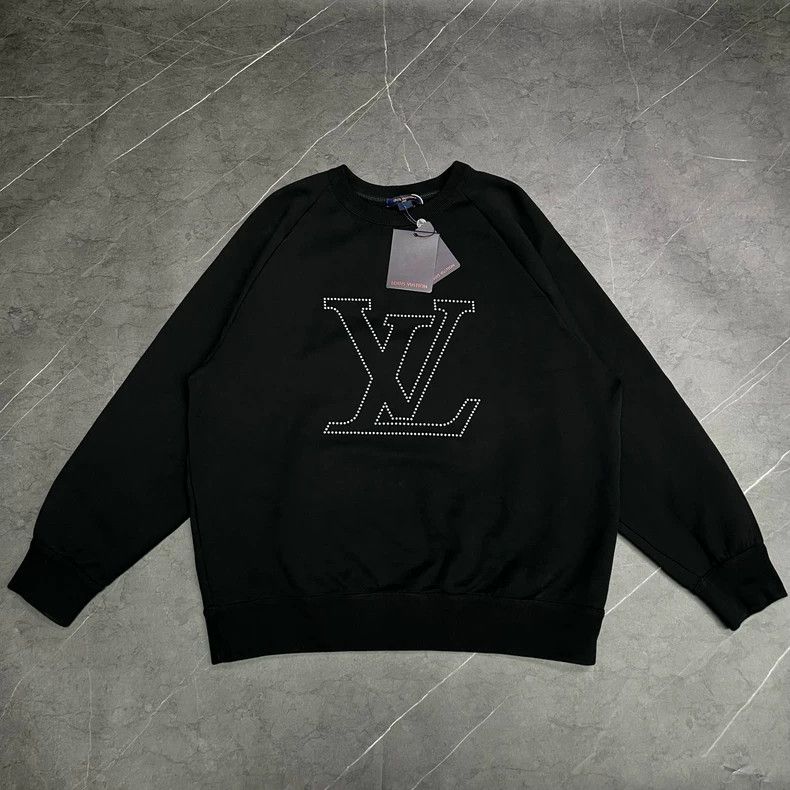 Louis Vuitton louis vuitton black logo sweatshirt with studs-dmc Size US L / EU 52-54 / 3 - 1 Thumbnail