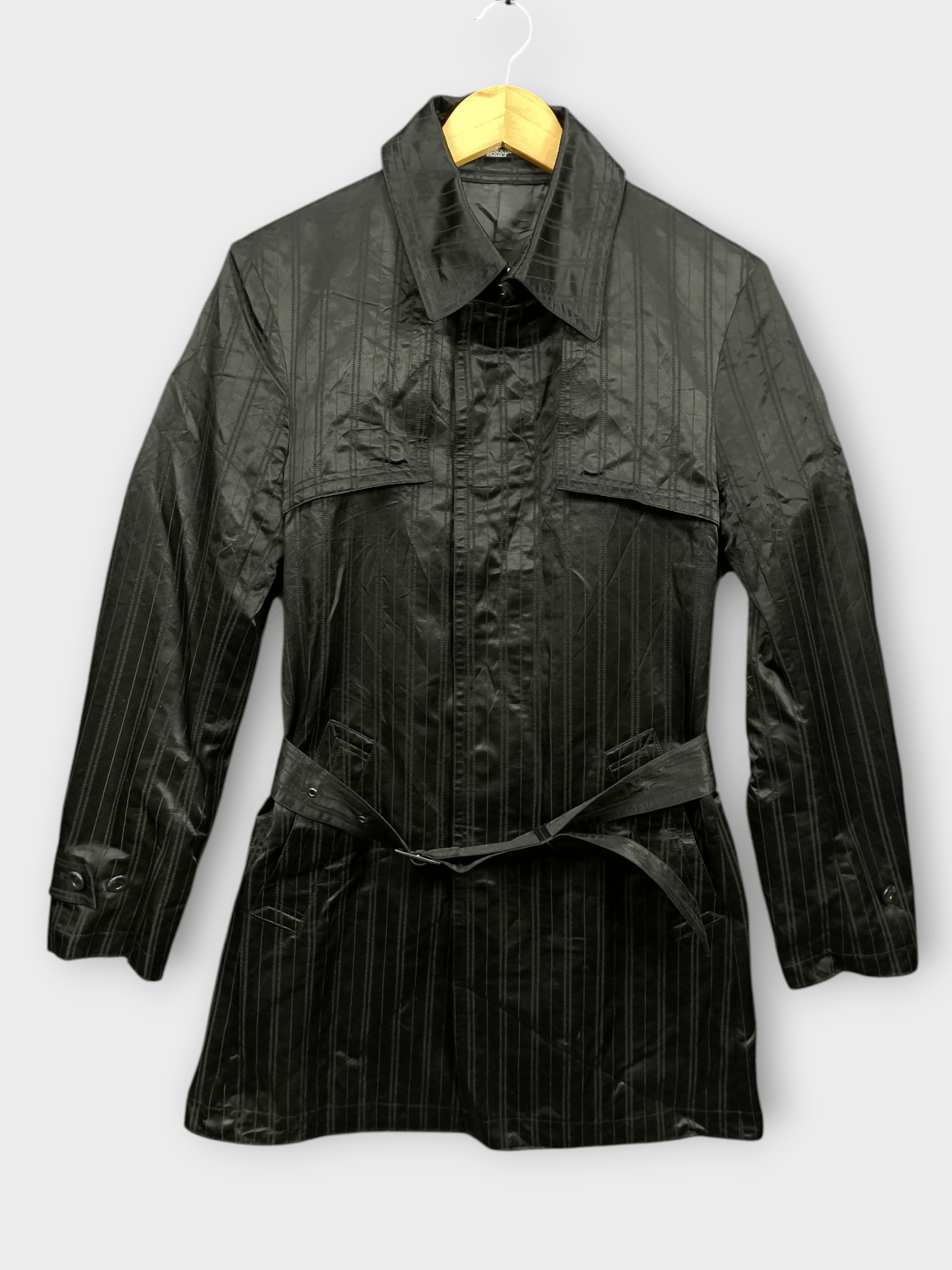 Tornado Mart Black Pinstripe Belted Jacket Japan