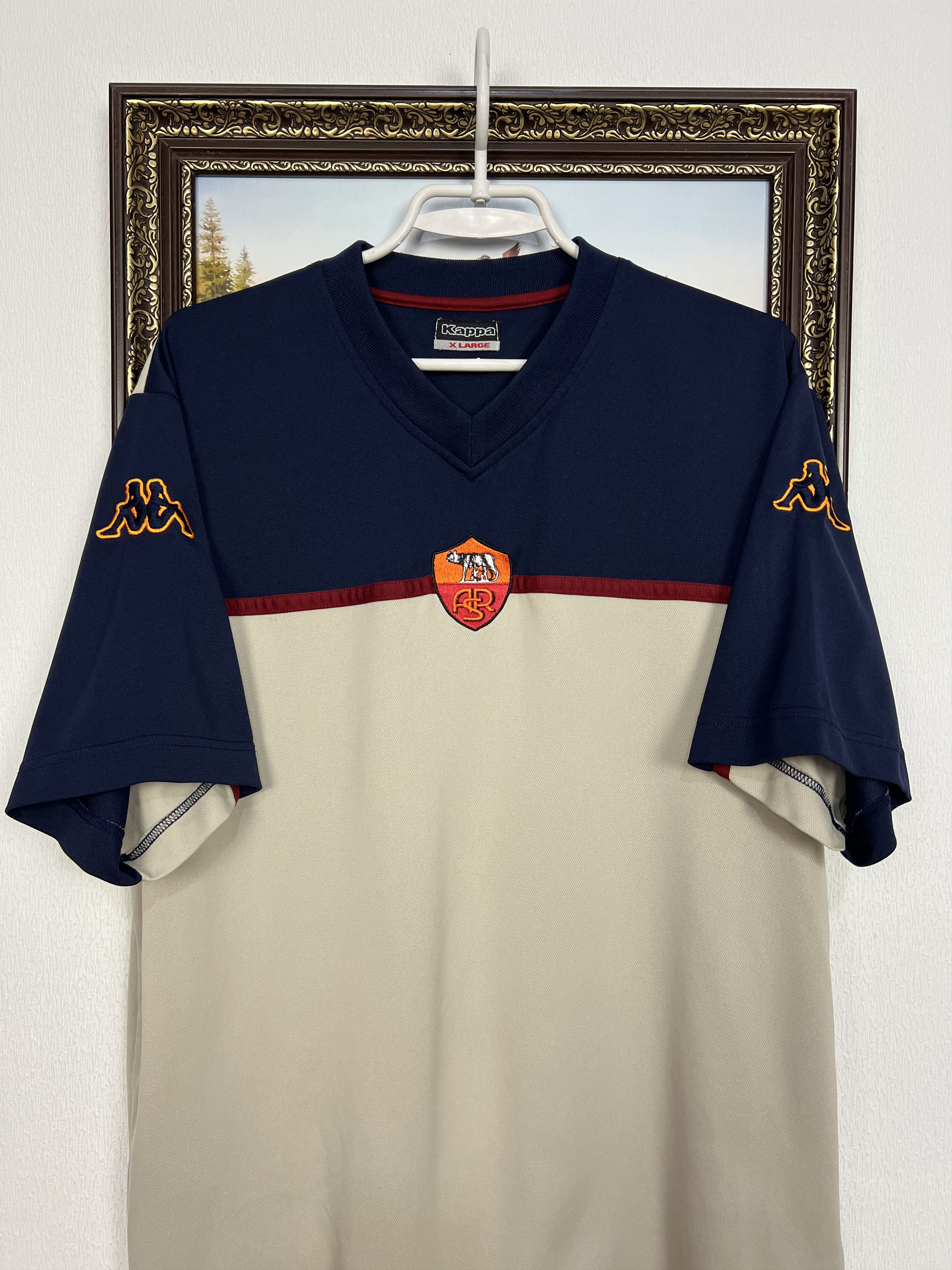 Kappa Vintage AS Roma Football Train Jersey Soccer Shirt Trikot Size US XL / EU 56 / 4 - 2 Thumbnail