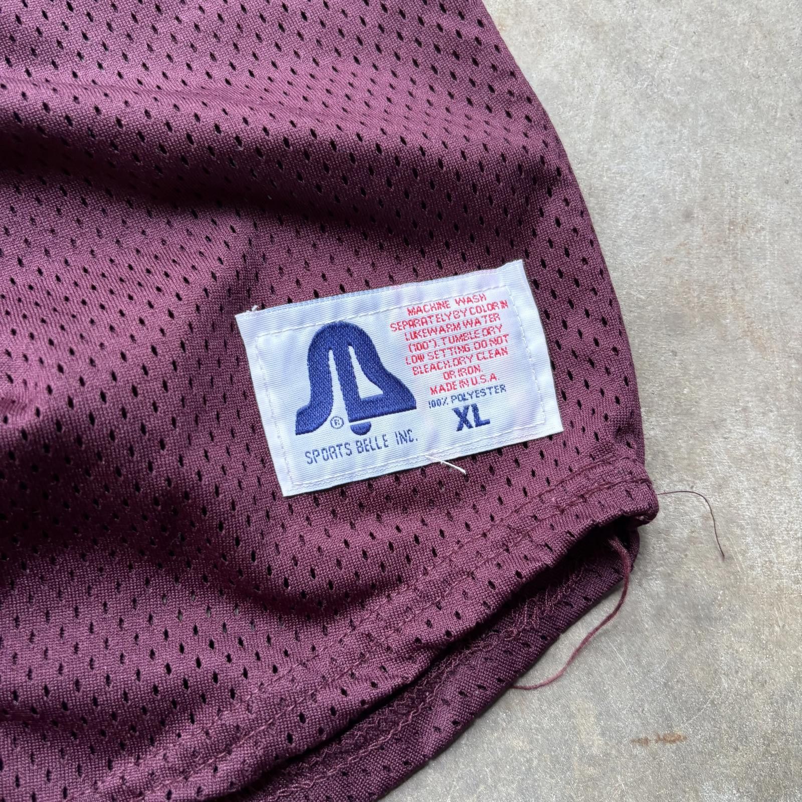 Vintage Vintage 80s Burgundy Horns Mesh Football Grunge Baggy Jersey Size US XL / EU 56 / 4 - 6 Thumbnail
