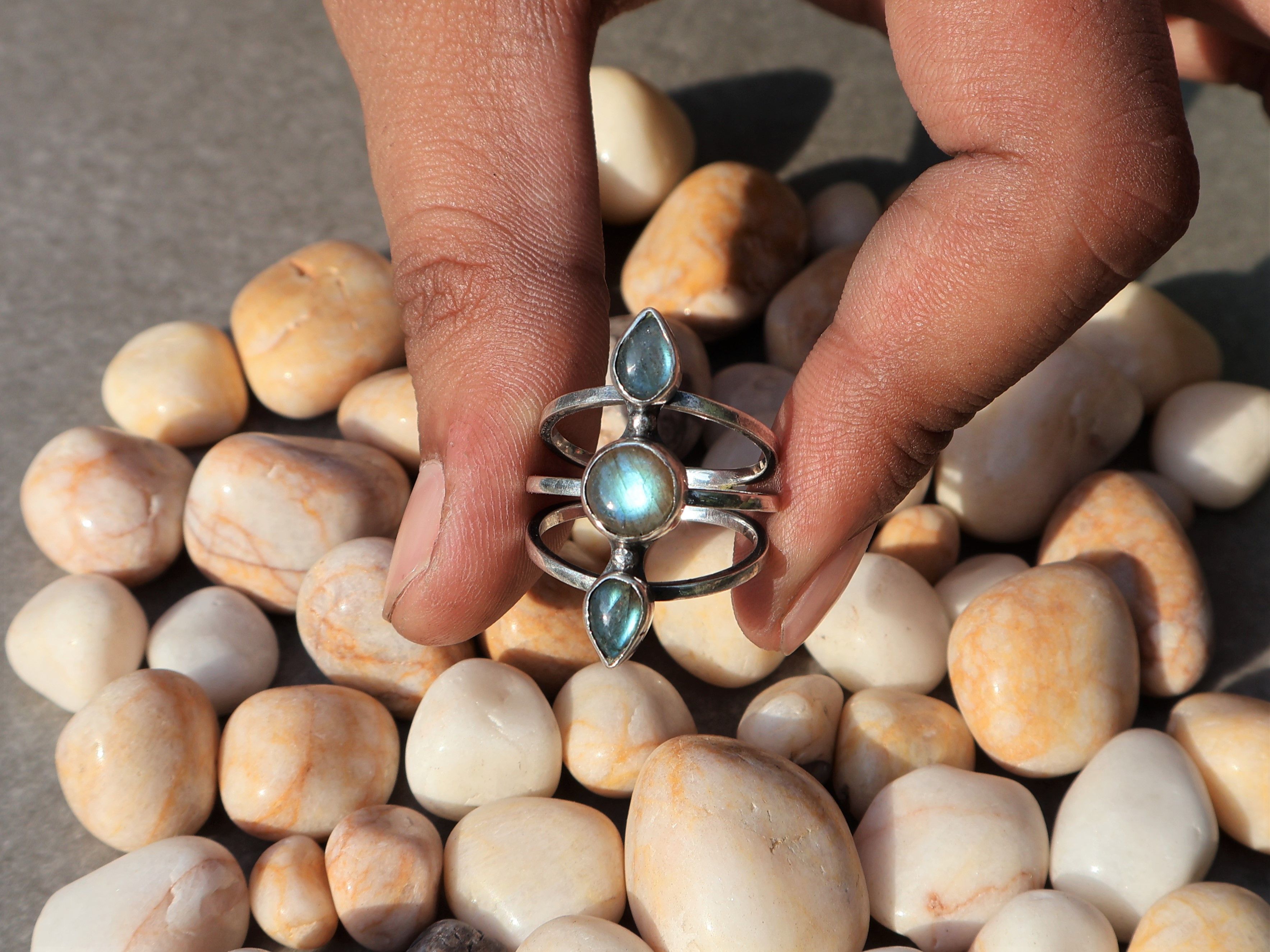 Handmade Labradorite Ring, Sterling Silver Rings, Handmade Women Ring Size ONE SIZE - 5 Thumbnail