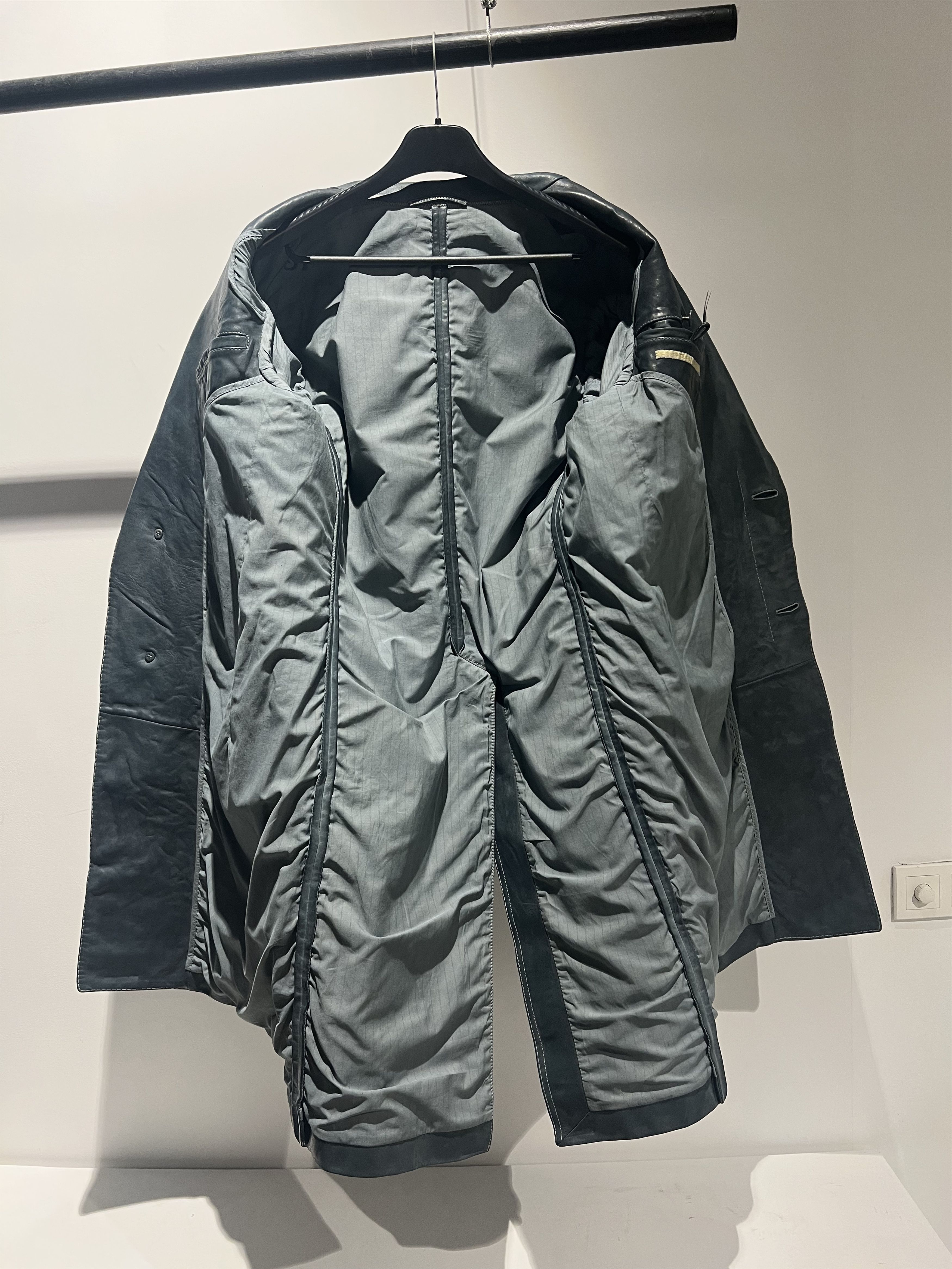 Carol Christian Poell Blue LM/2638-IN CORS-PNC/23 Leather Coat Size US L / EU 52-54 / 3 - 14 Thumbnail