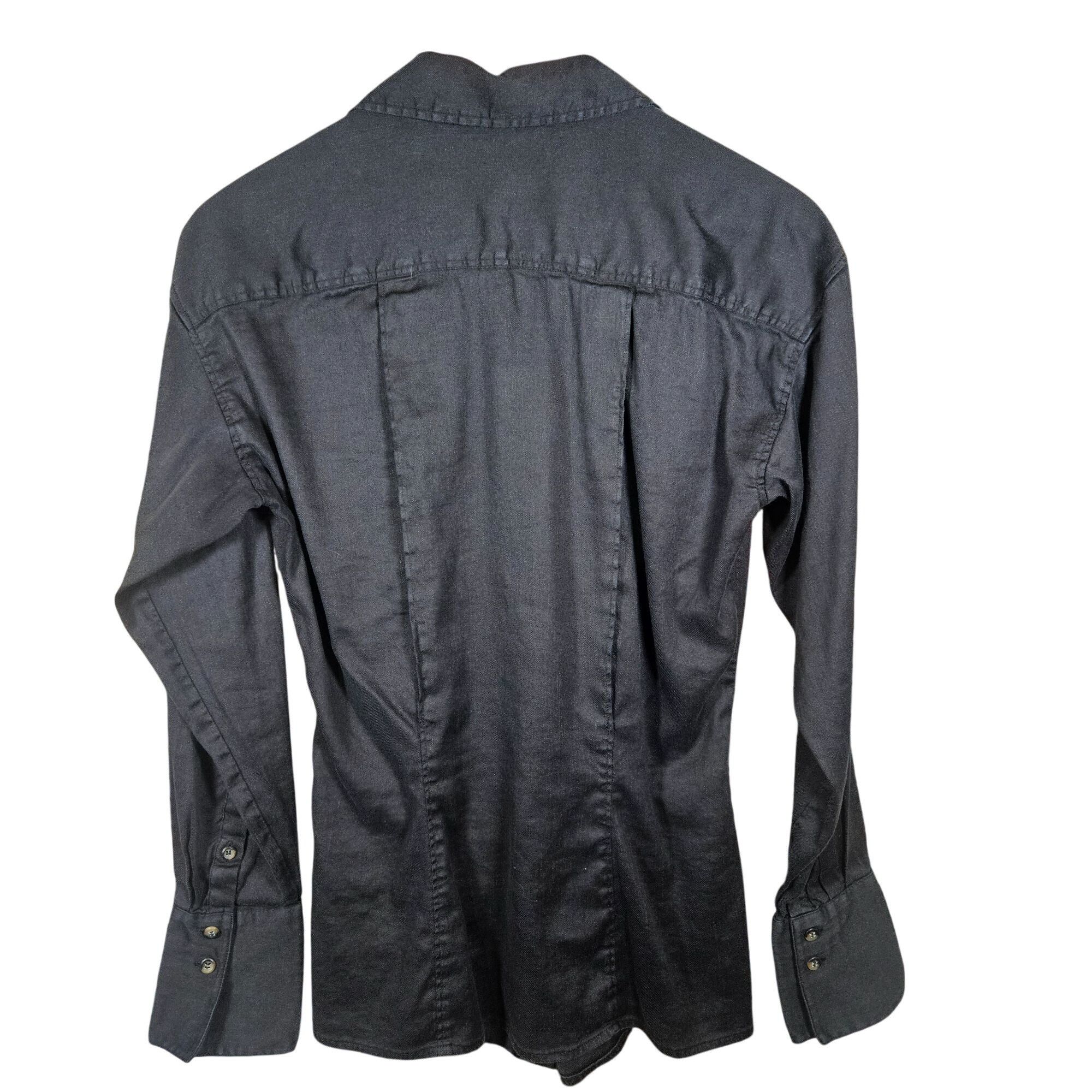 Frame Frame Women’s Charcoal Button-Up Shirt Med Model Off-Duty In Size M / US 6-8 / IT 42-44 - 3 Thumbnail