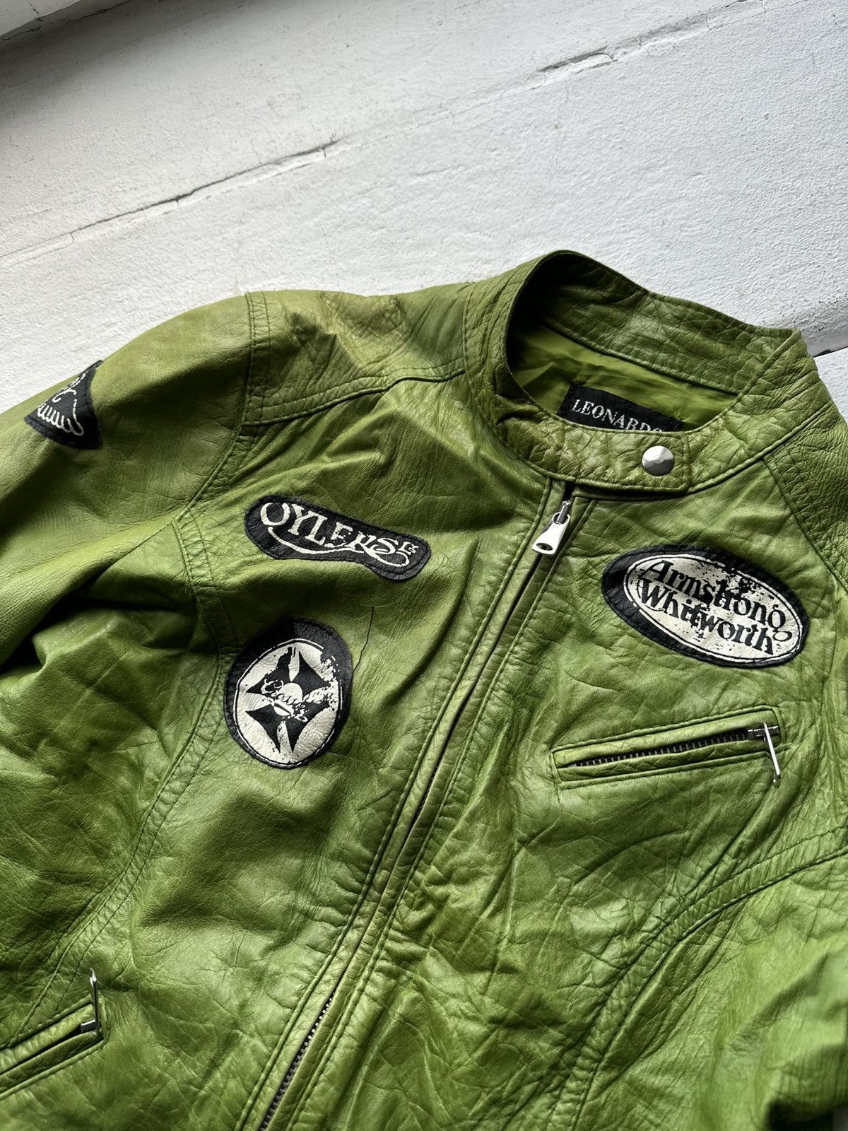 Other 🚨Y2K RICK OWENS TYPE DIRTY SLIM FIT ZIP LEATHER JACKET Size M / US 6-8 / IT 42-44 - 5 Thumbnail
