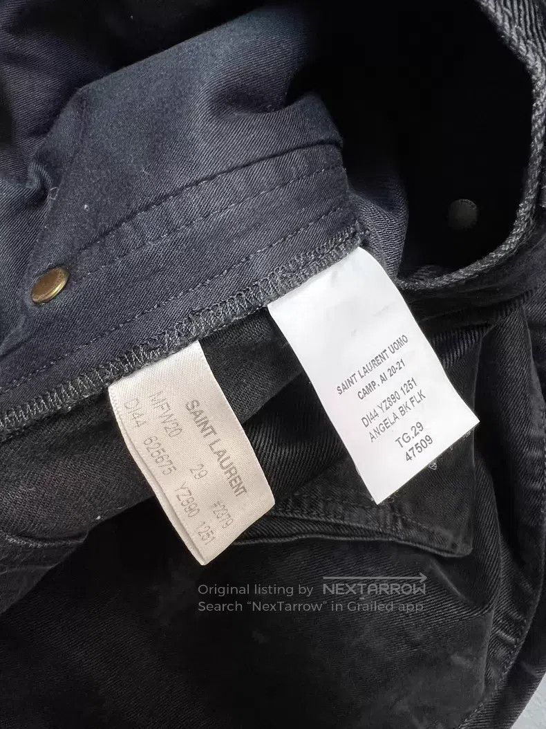 Saint Laurent Paris Saint Laurent Paris Black Flocked Rubber Brushed Straight Size US 29 - 4 Thumbnail