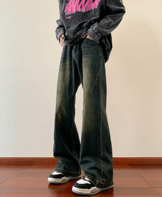 Japanese Brand × Jean Retro loose cool casual high street distressed flared jeans Size US 32 / EU 48 - 2 Thumbnail