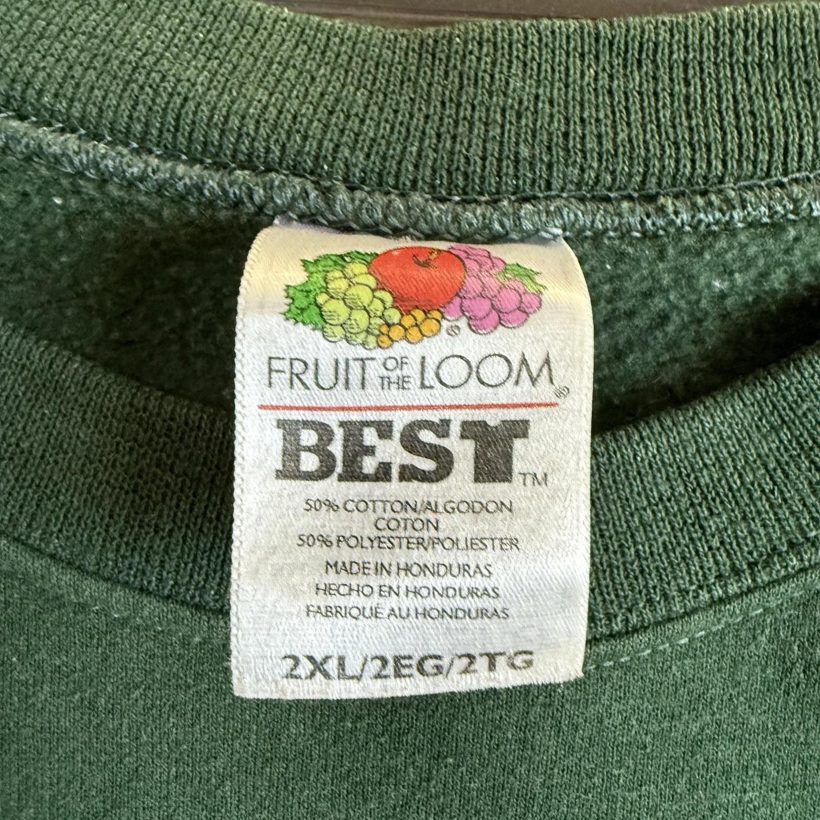 Fruit Of The Loom Vintage Mt. Rushmore Sweatshirt Mens XXL Heavy Green Size US XXL / EU 58 / 5 - 3 Thumbnail