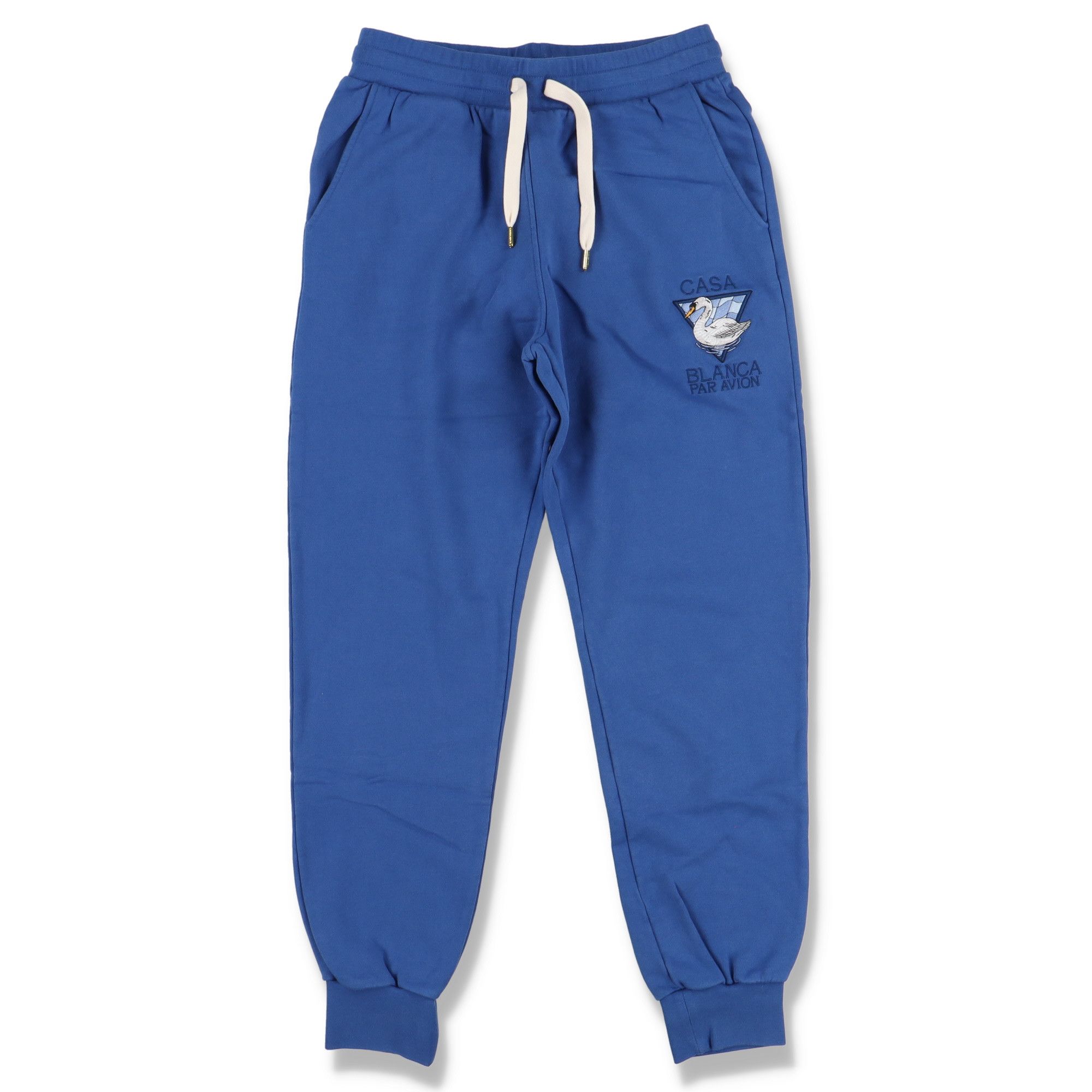 Casablanca Blue Embroidered Par Avion Swan Triangle Logo Sweatpants Size 30" / US 8 / IT 44 - 1 Thumbnail