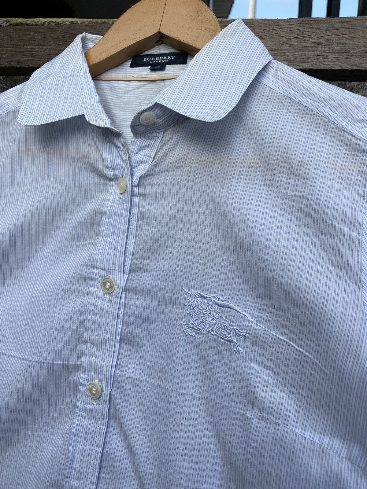Burberry Big Logo ❗️Burberry Shirt Button Ups Size S / US 4 / IT 40 - 2 Thumbnail