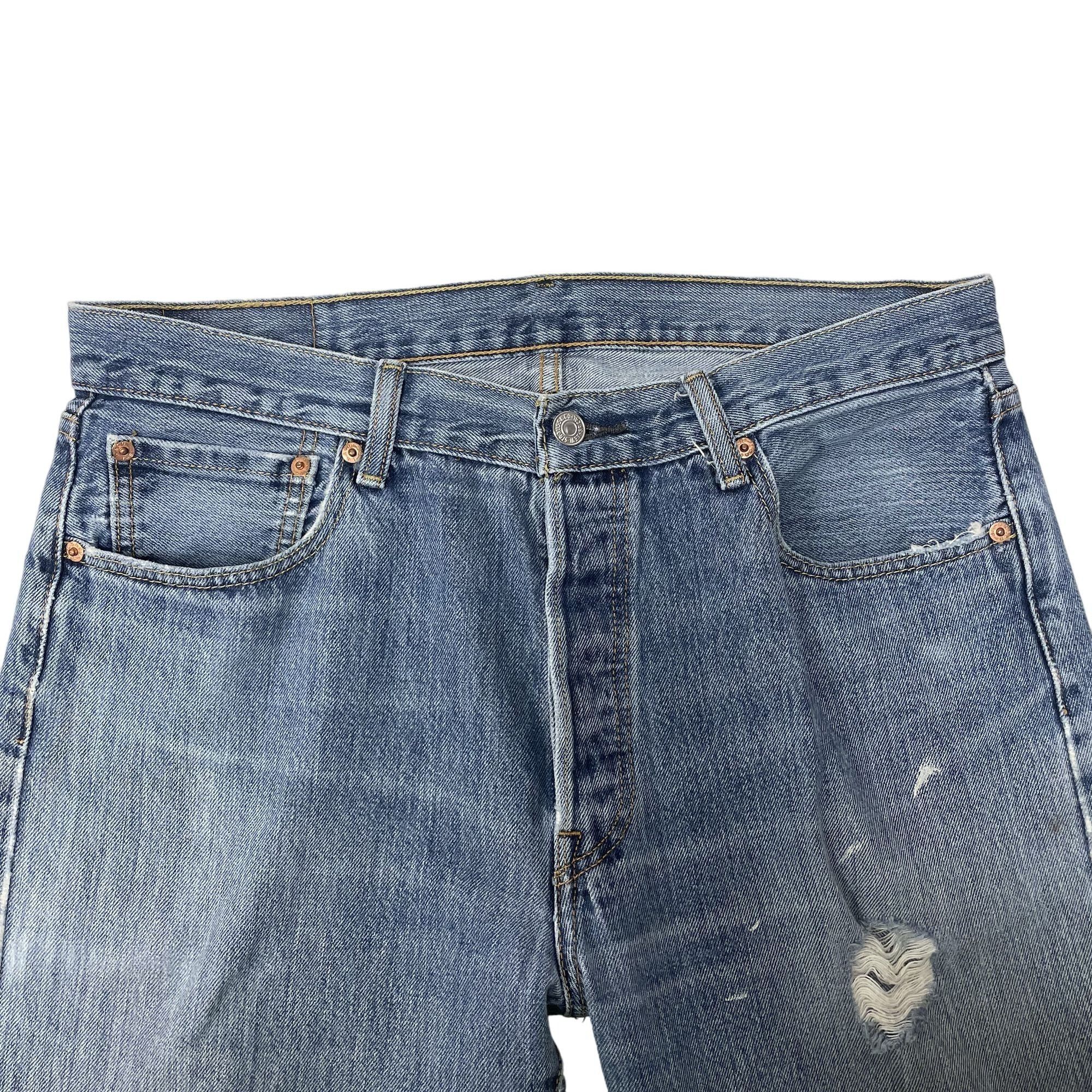 Levi's Y2K Levis 501 XX DISTRESSED Blue Jeans FRAYED Pants Size US 34 / EU 50 - 8 Thumbnail