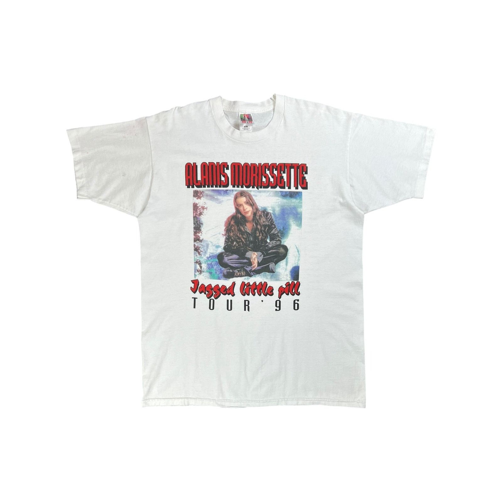 Band Tees × Fruit Of The Loom × Vintage Vintage 1996 Alanis Morissette Jagged Little Pill lot tee Size US XL / EU 56 / 4 - 1 Thumbnail