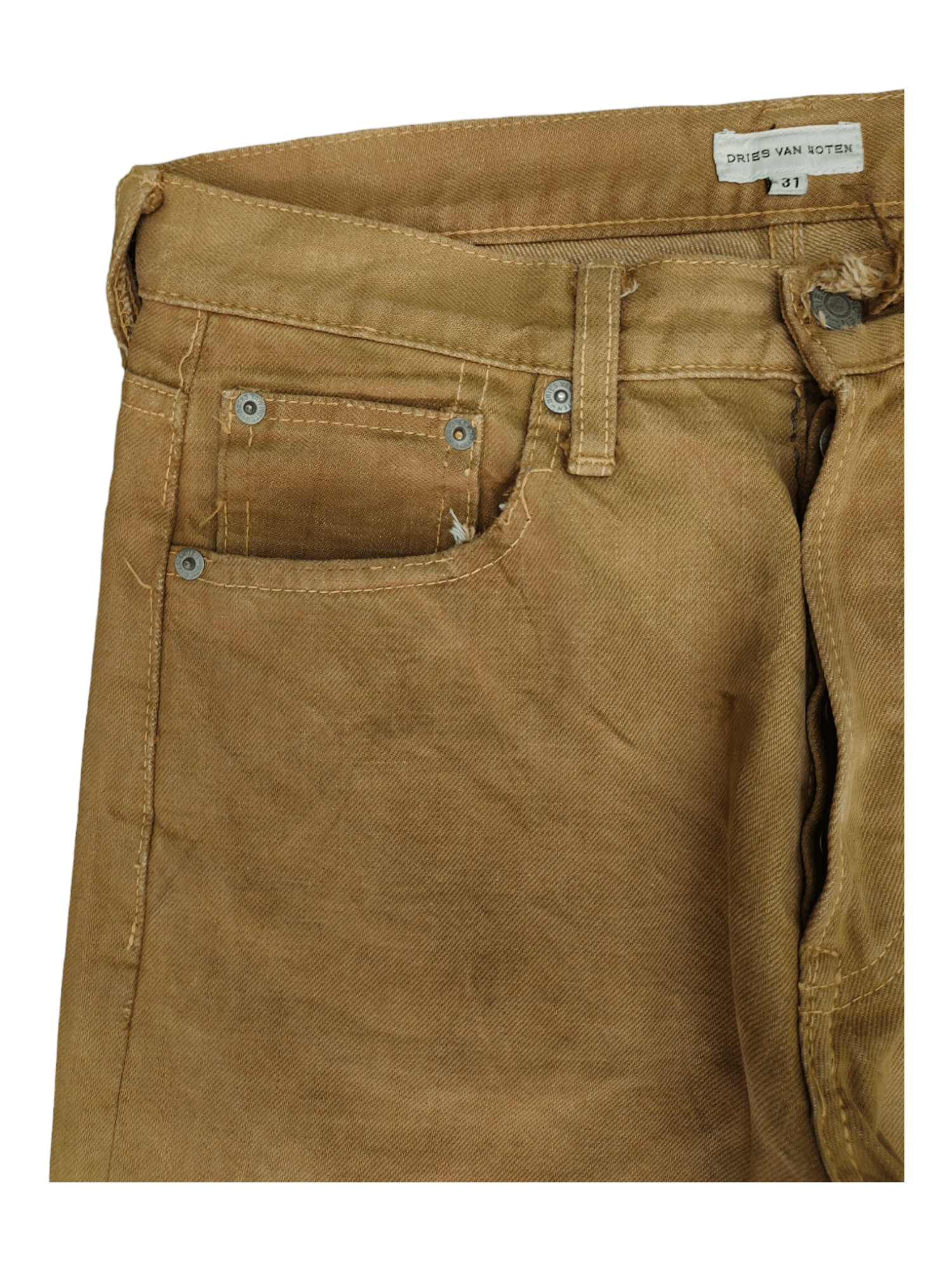 Dries Van Noten 1990s Dries Van Noten Persimmon Selvedge Distress Jeans Size US 30 / EU 46 - 3 Thumbnail