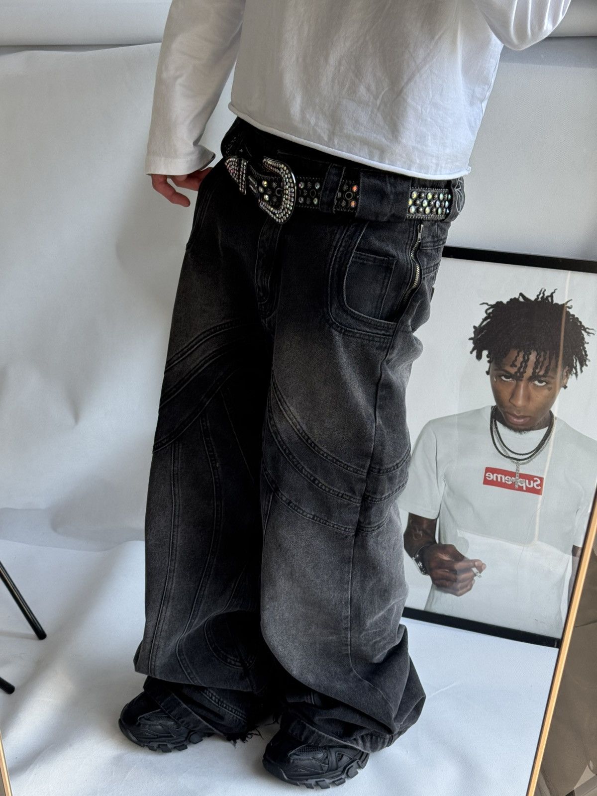 Japanese Brand Vintage Belts Y2K Bb.Simon Style Punk leather belt Japanese Size ONE SIZE - 10 Thumbnail