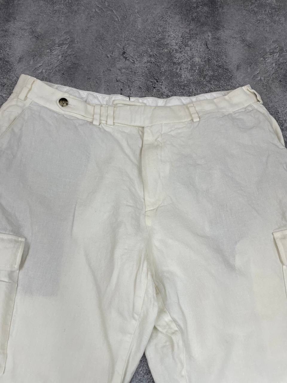 Suitsupply Suitsupply Men Pure Linen Cargo Pants Blake Flat Front White Size US 38 / EU 54 - 7 Thumbnail
