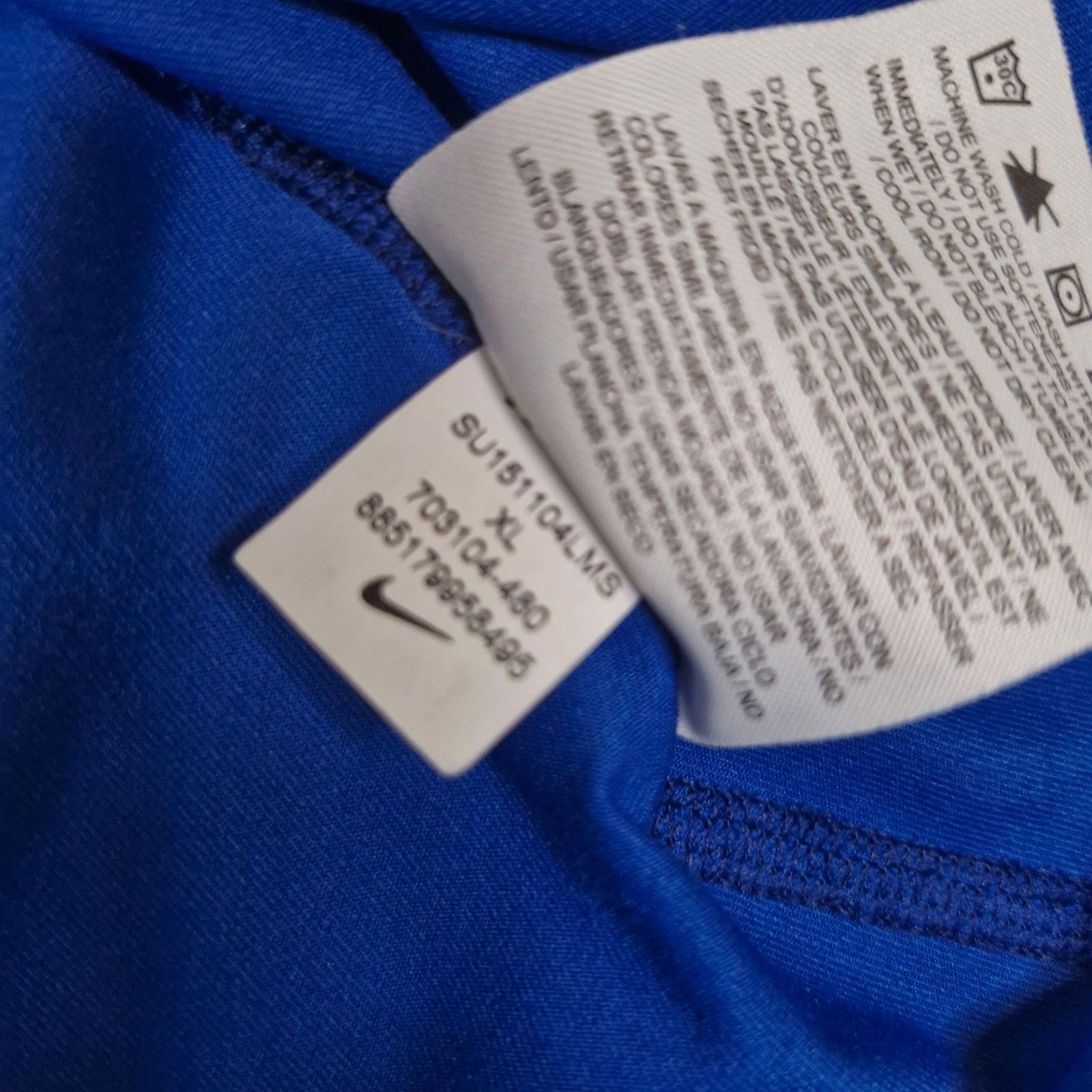 Nike Nike Pro Combat Fitted Shirt Men’s M Blue Dri-Fit Size US XL / EU 56 / 4 - 7 Thumbnail