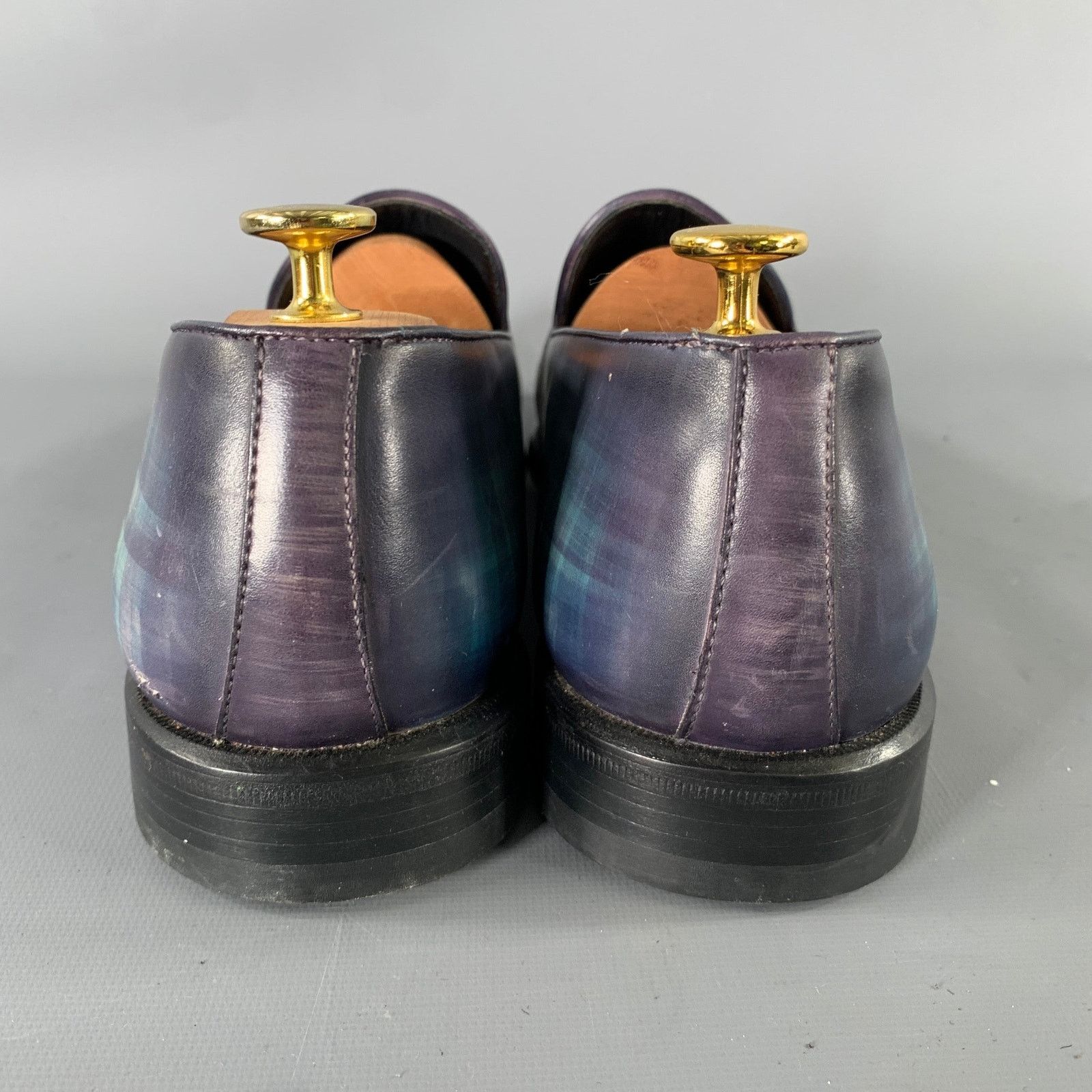Other KLEIN EPSTEIN & PARKER Turquoise Blue Leather Loafers Size US 9.5 / EU 42-43 - 3 Thumbnail