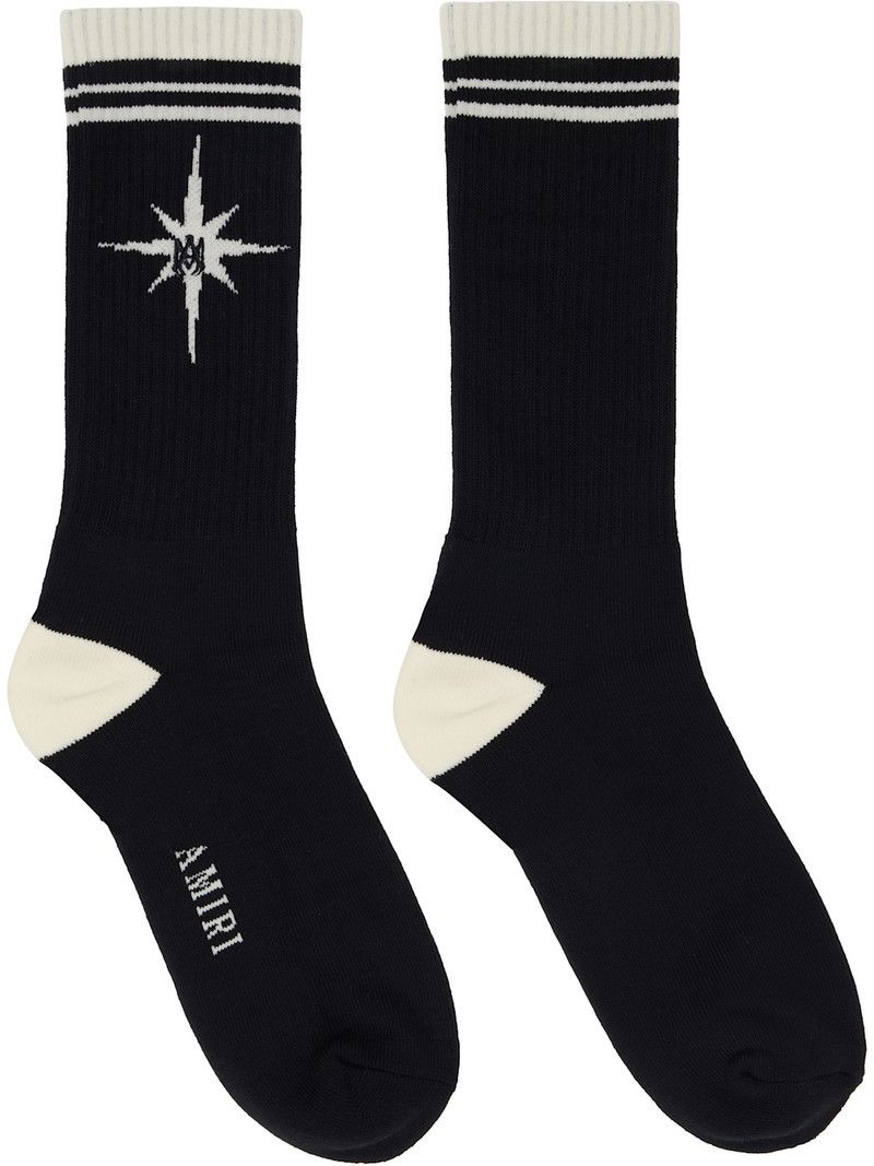 Amiri o1s1wg110426 Size: OS / Starburst Socks in Black/Off White Size ONE SIZE - 1 Thumbnail