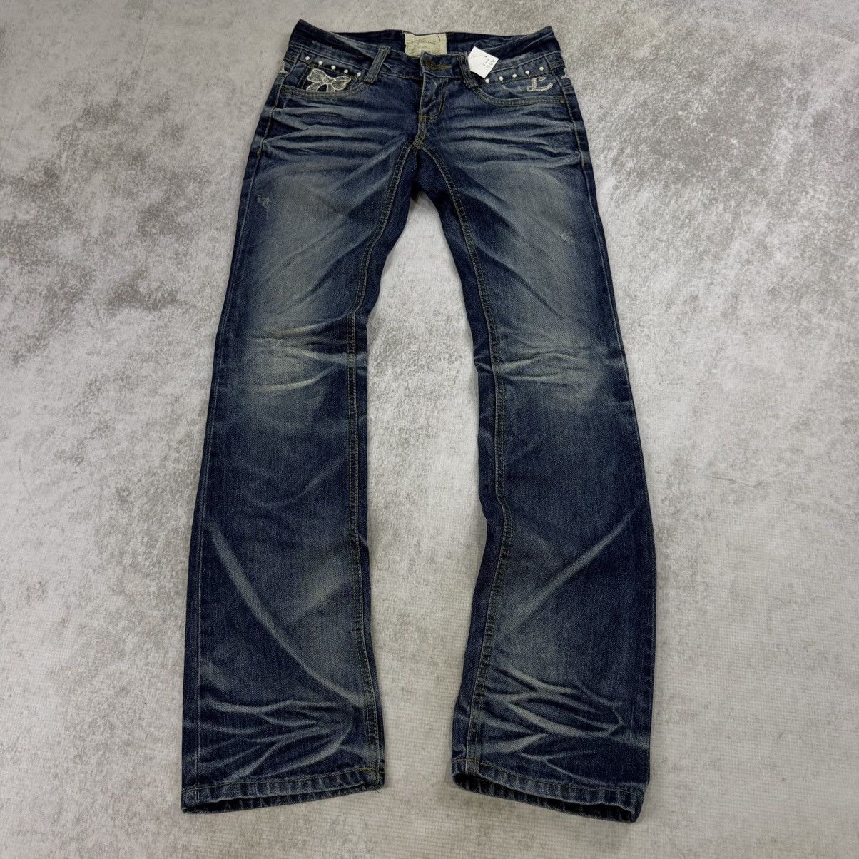 Japanese Brand Y2K yoshitomo nara lolita washed distressed flared jeans Size 32" / US 10 / IT 46 - 2 Thumbnail