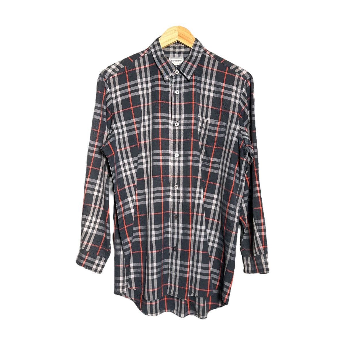 Burberry × Vintage Vintage Burberrys Black Label Nova Check Logo Monogram Shirt Size US M / EU 48-50 / 2 - 1 Thumbnail