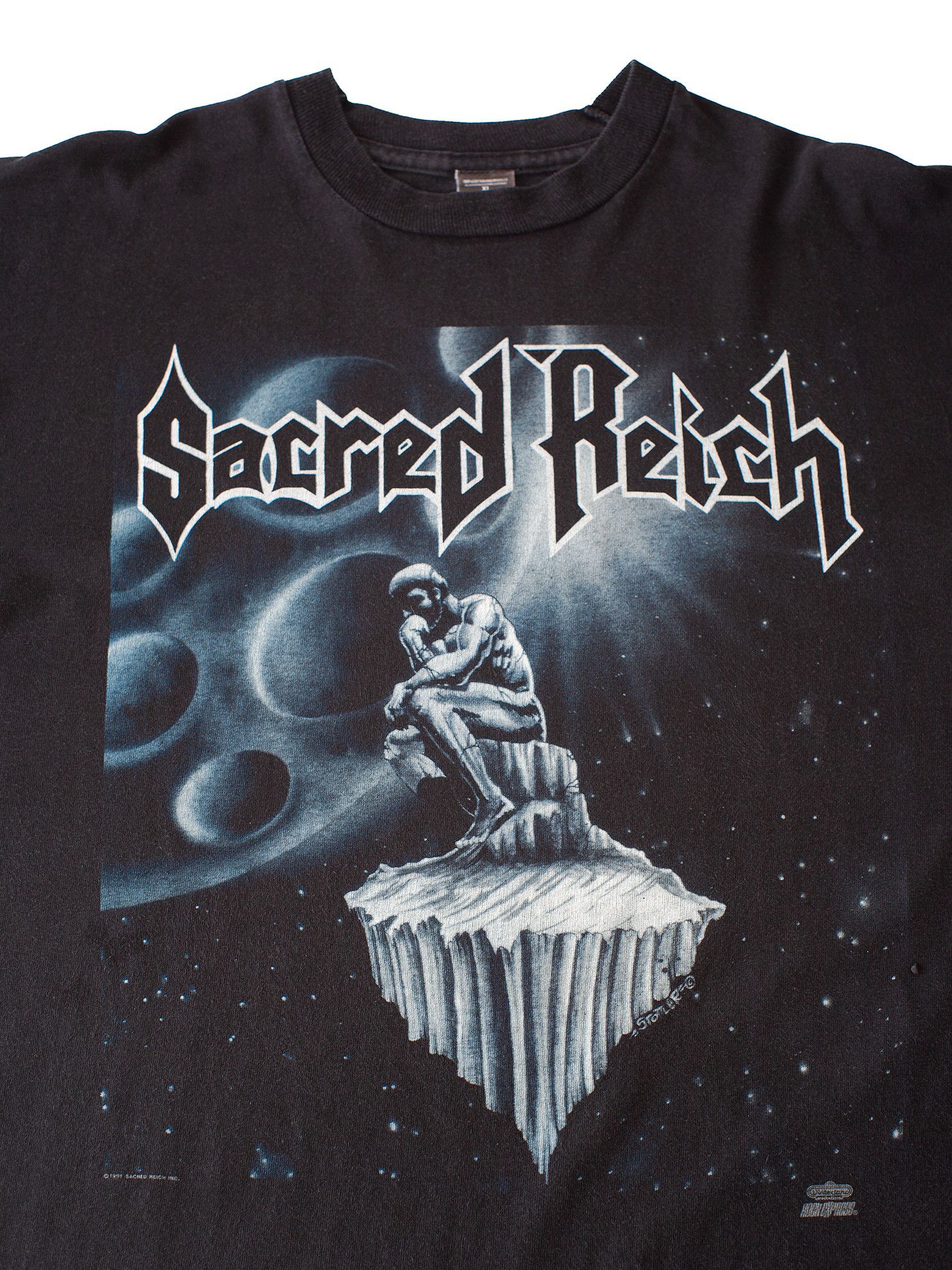 Band Tees Vintage 1991 Sacred Reich Trash Metal Band 90s Promo T-Shirt Size US XL / EU 56 / 4 - 3 Thumbnail