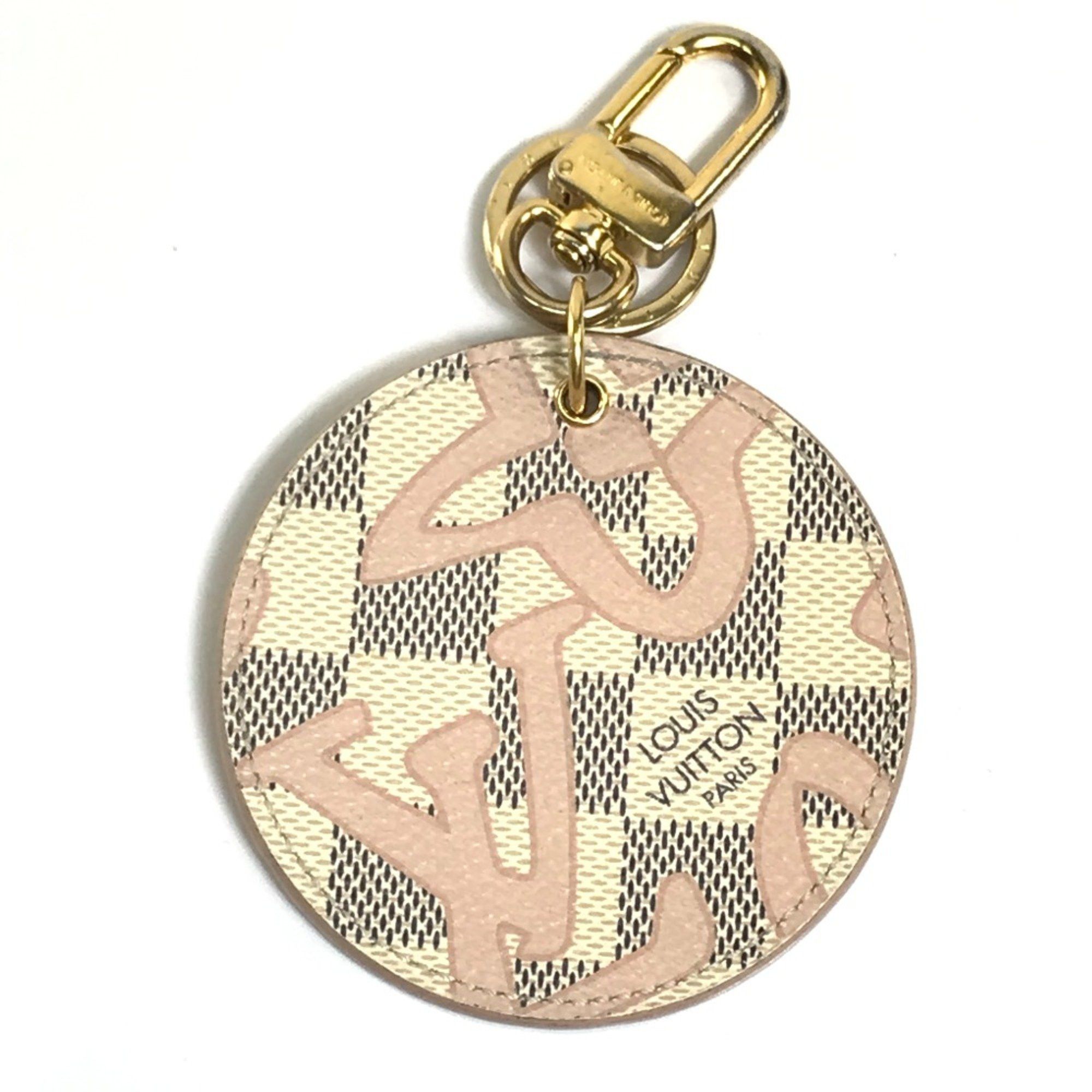 Louis Vuitton Louis Vuitton M61943 Damier Azur charm Key Holder White x Pink Size ONE SIZE - 1 Thumbnail
