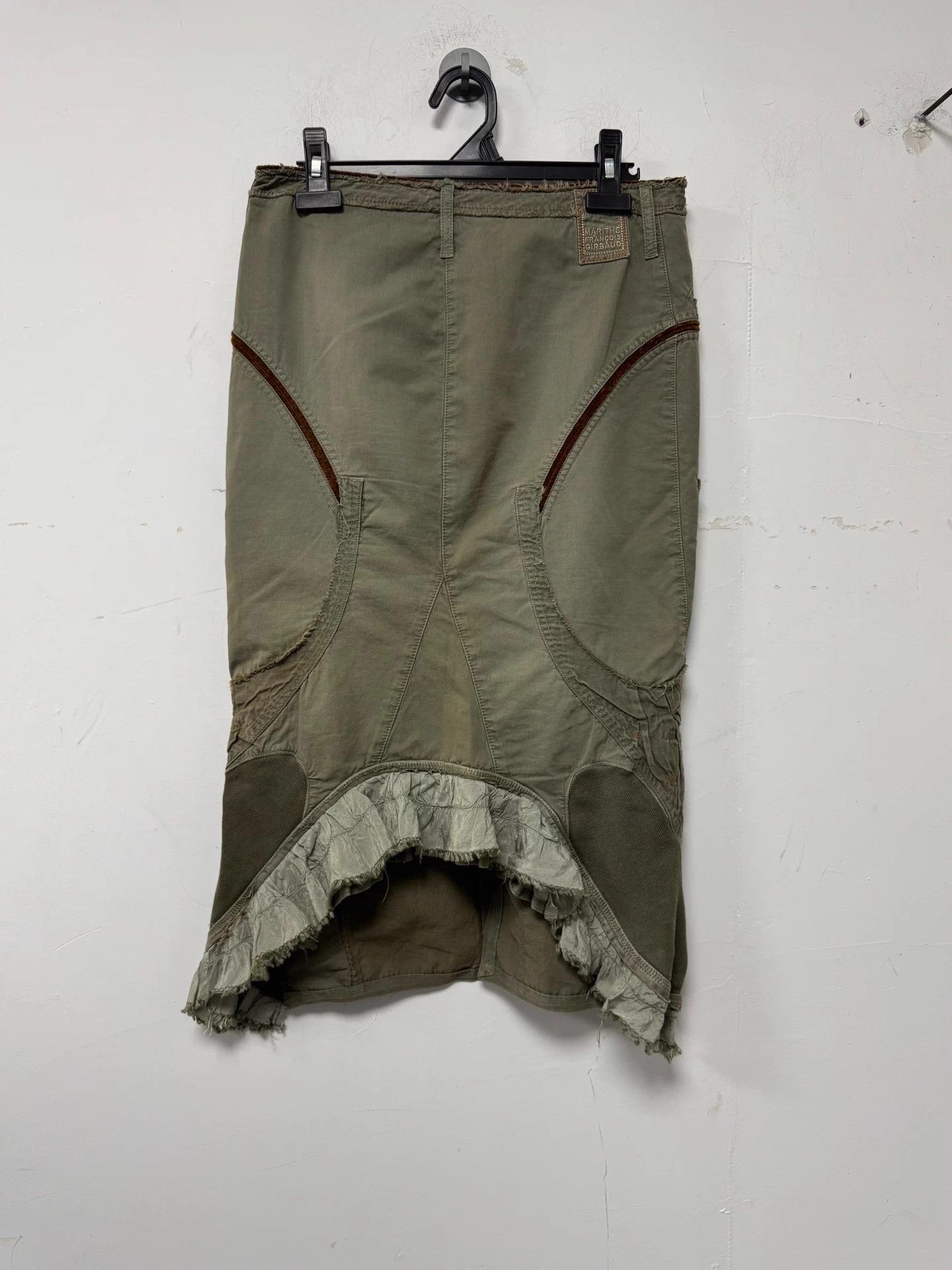 Marithe + Francois Girbaud Marithé François Girbaud Jean Skirt Muted Bean Green Summer Size 29" - 2 Thumbnail