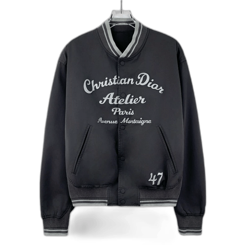 Dior gray logo lettering jacket