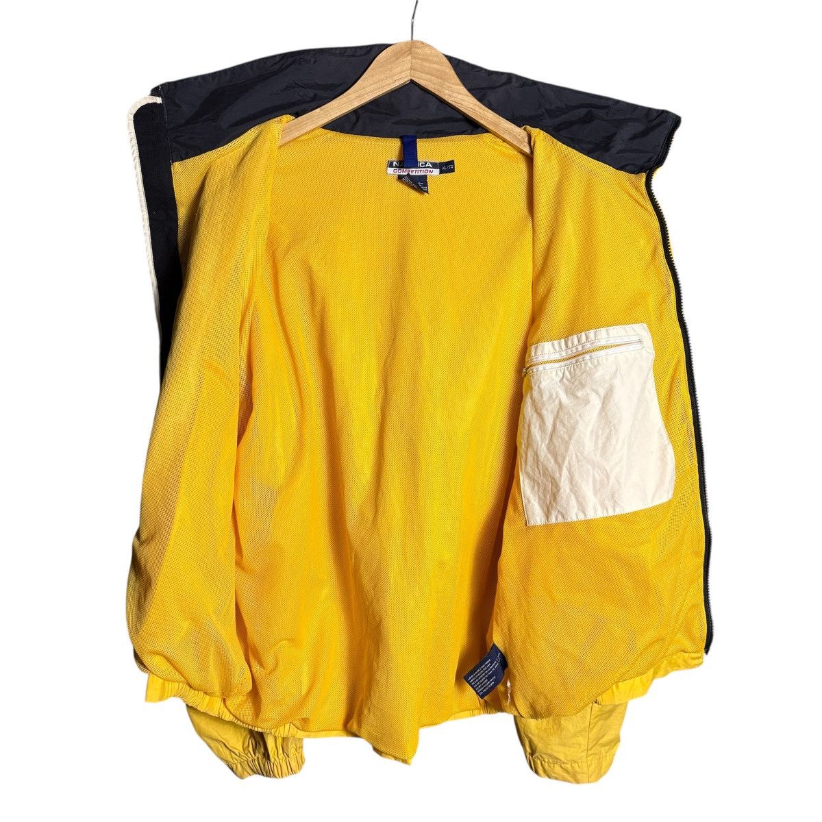 Nautica Vintage 90s Nautica Yellow Windbreaker Bomber Hoodie Jacket Size US L / EU 52-54 / 3 - 3 Thumbnail