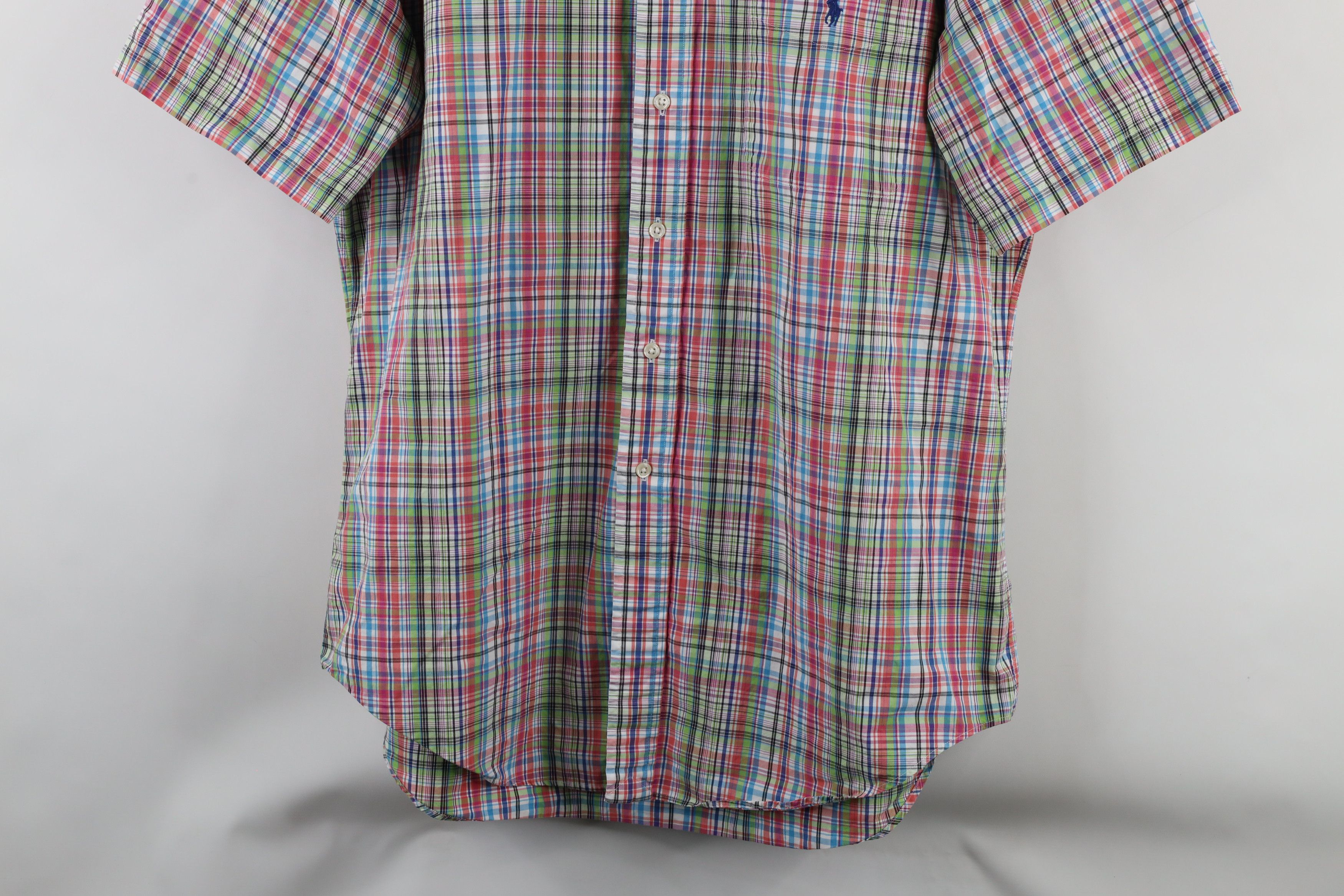 Ralph Lauren × Vintage Vintage 90s Ralph Lauren Fit Rainbow Plaid Button Down Shirt Size US L / EU 52-54 / 3 - 3 Thumbnail